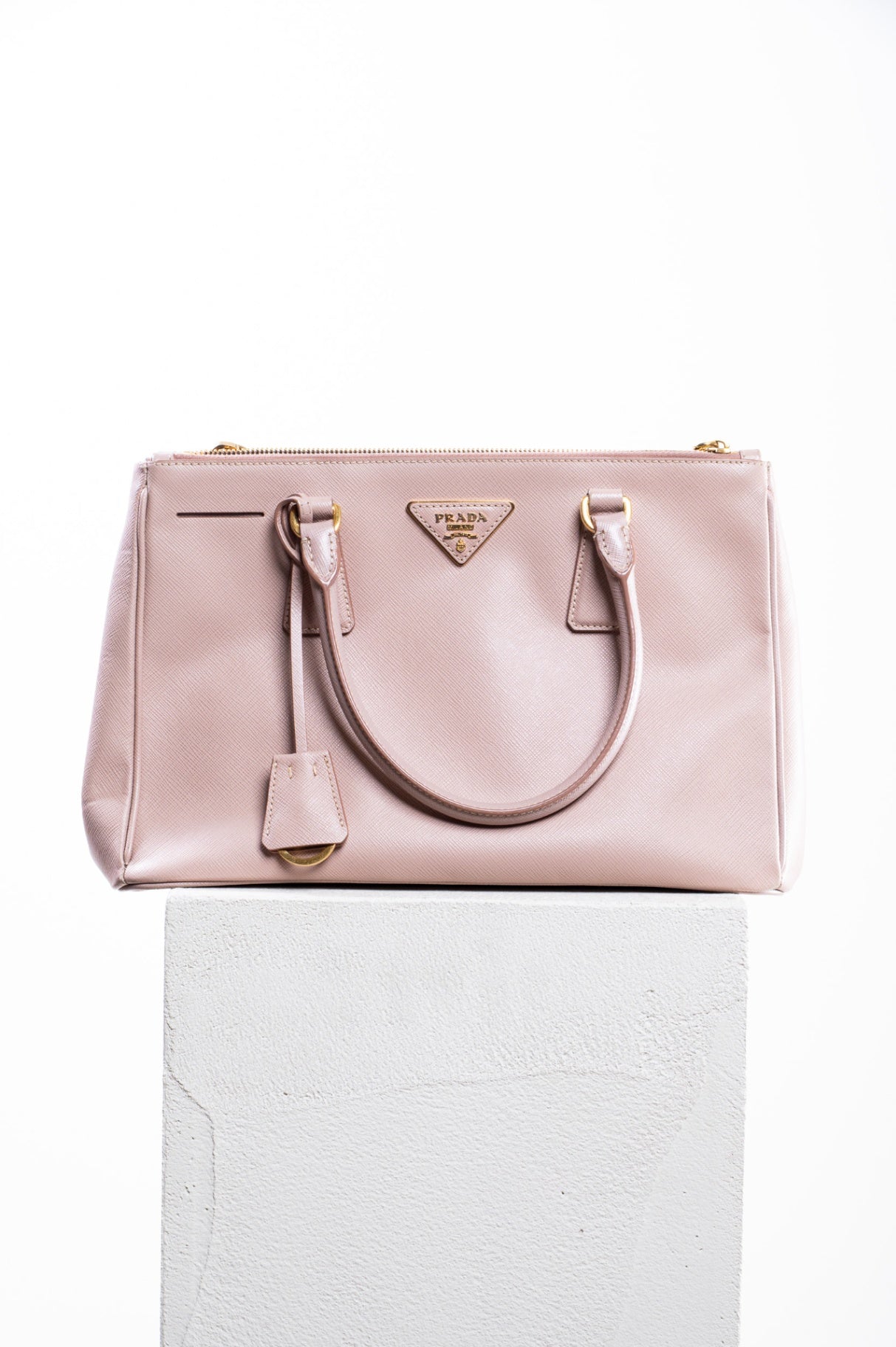 Pink Galleria Saffiano Leather Tote Bag