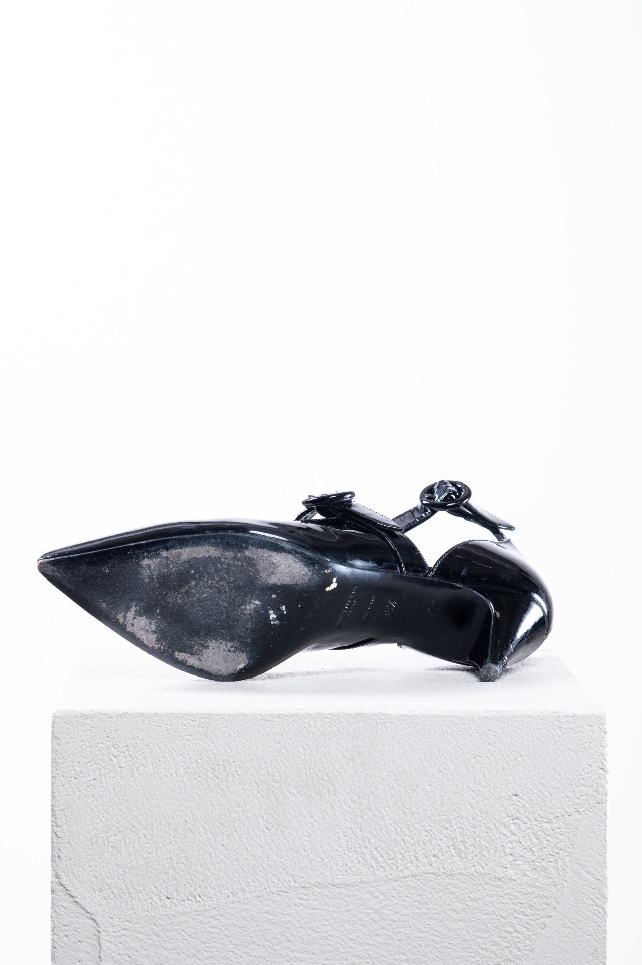 Black Patent Leather Mary Jane Kitten Heel Pump