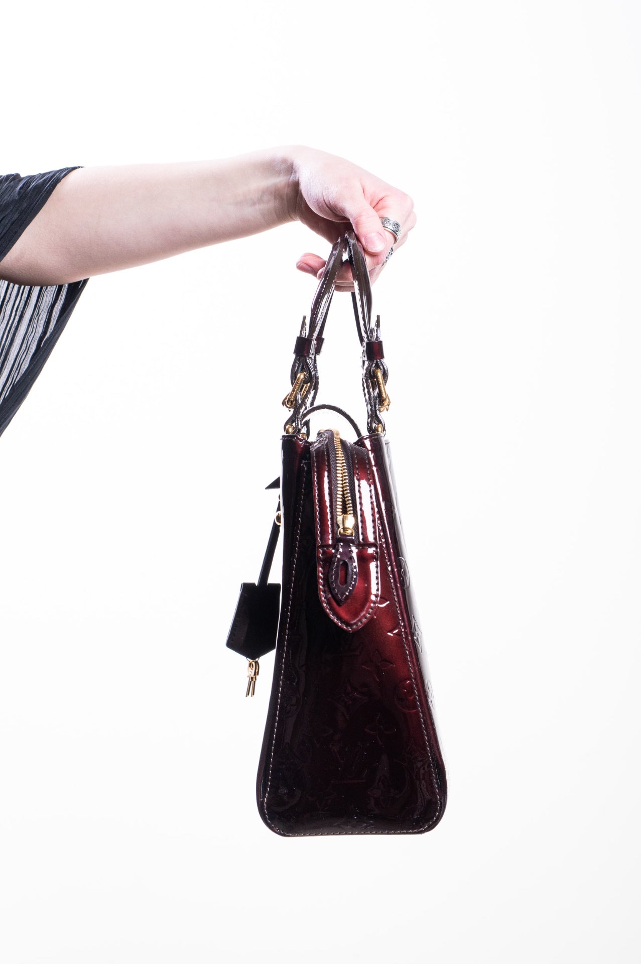 Amarante Patent Leather Melrose Handbag