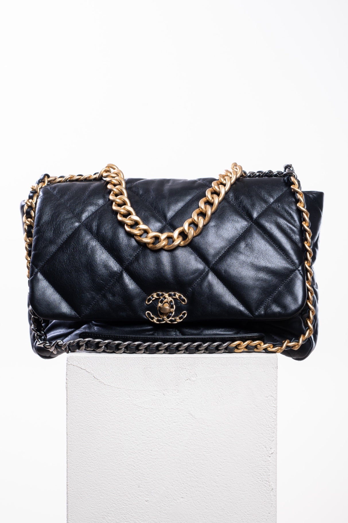Black 19 Maxi Flap Bag