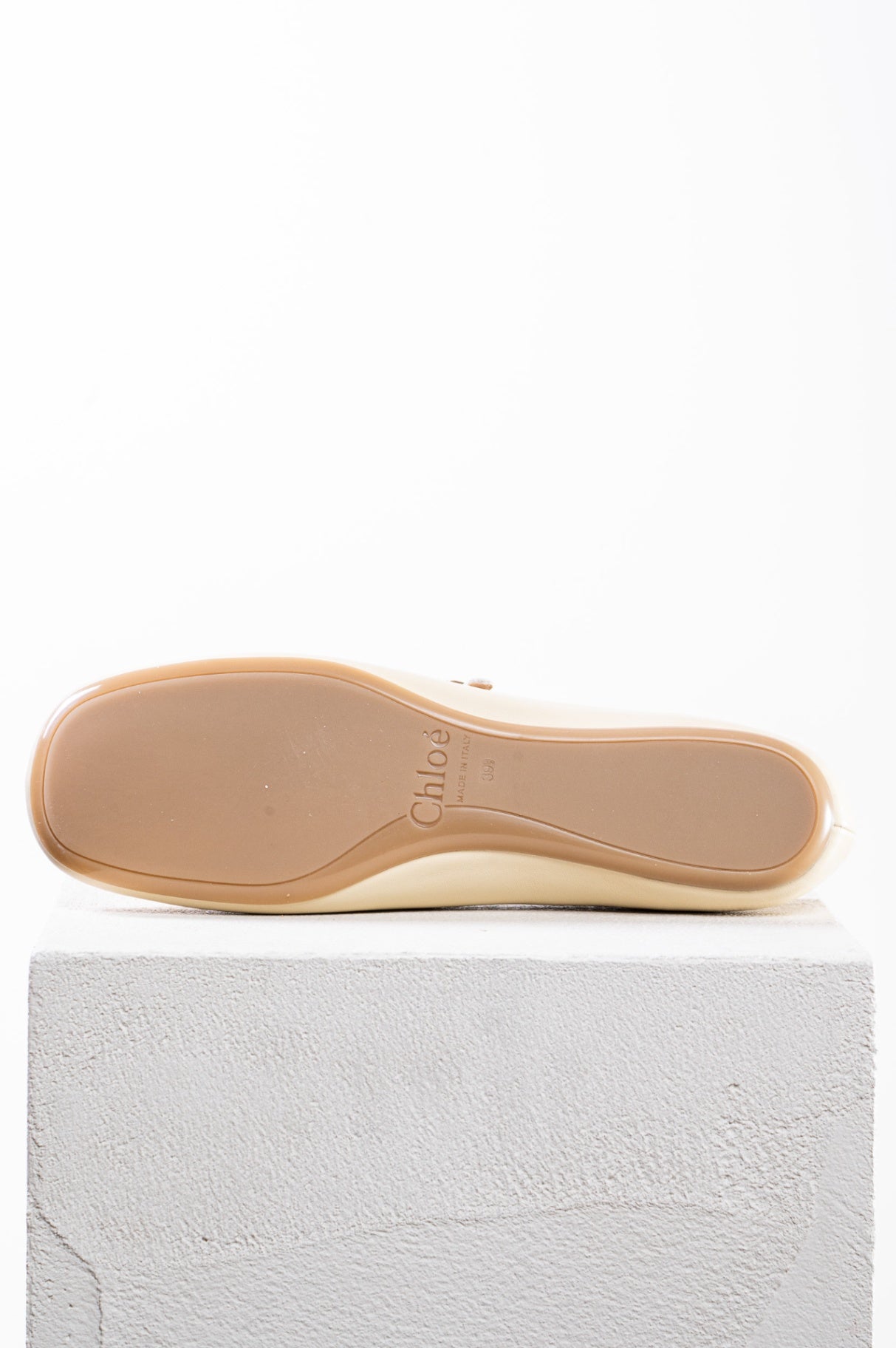 Beige Leonore Leather Ballerina Flats