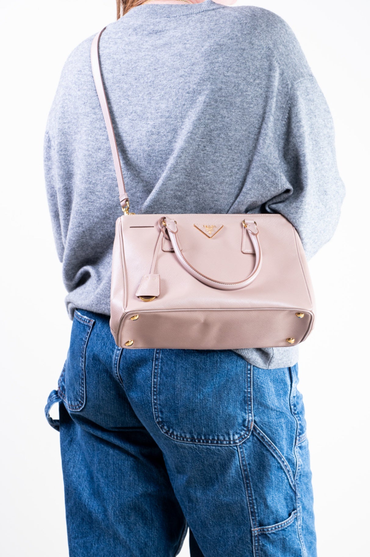 Pink Galleria Saffiano Leather Tote Bag