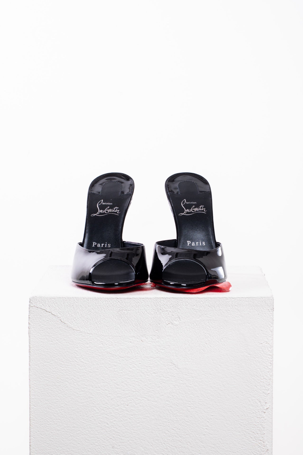 Black Patent Leather 100mm Me Dolly High Heel Mules