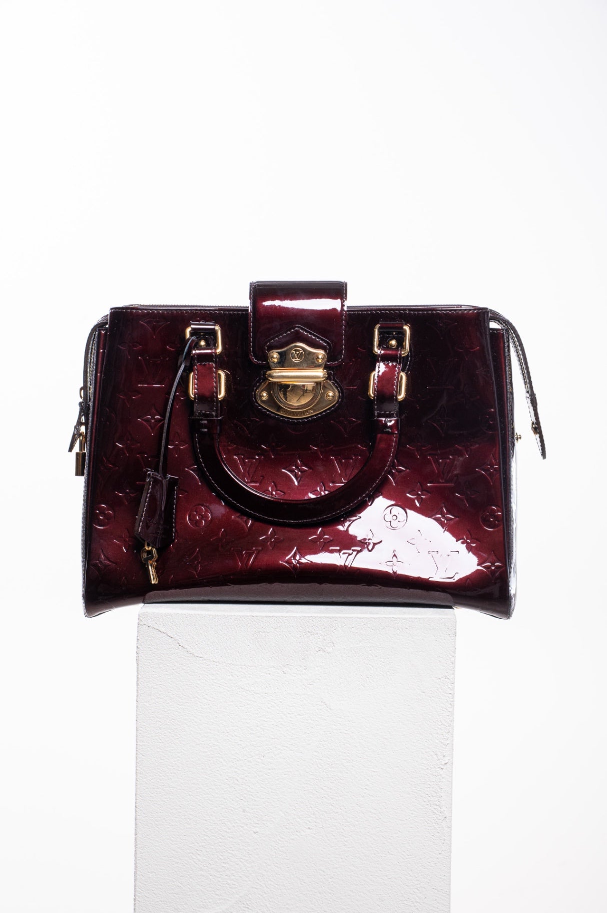 Amarante Patent Leather Melrose Handbag