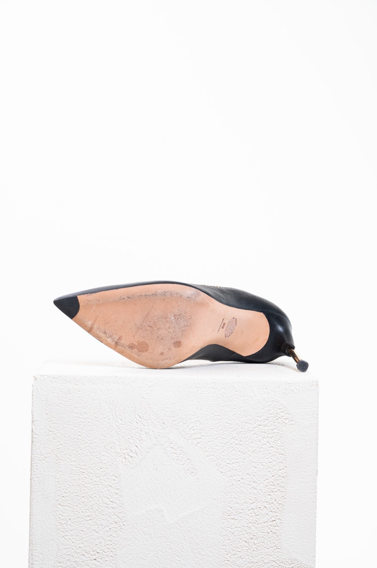 Black & Gold Detail Pointed Toe High Heel