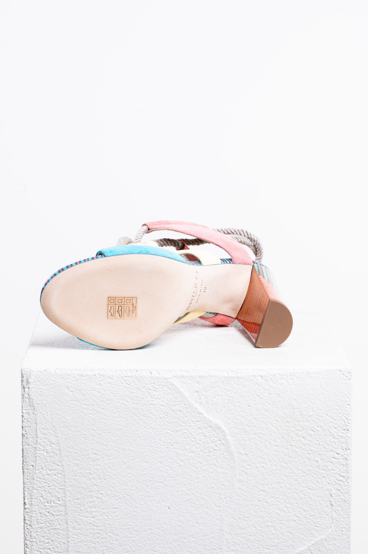 Multicolor Suede Henni 100 Block Heels