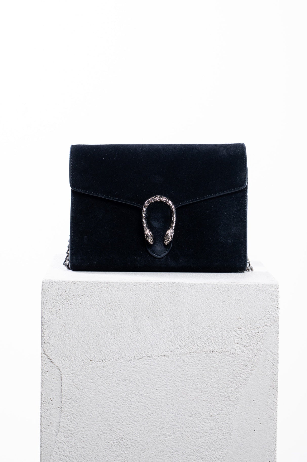 Black Suede Dionysus Wallet on Chain
