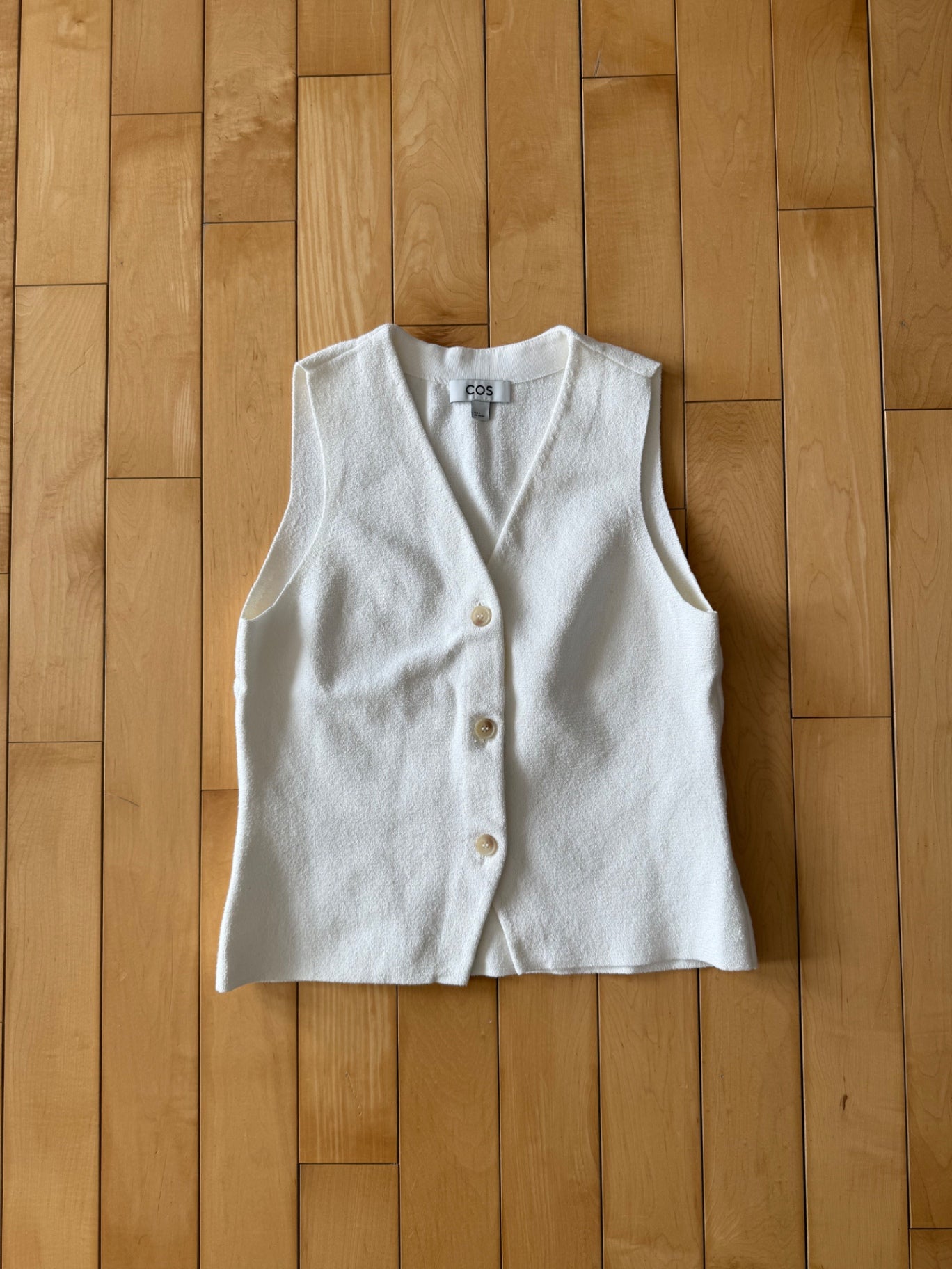 White V-neck Vest