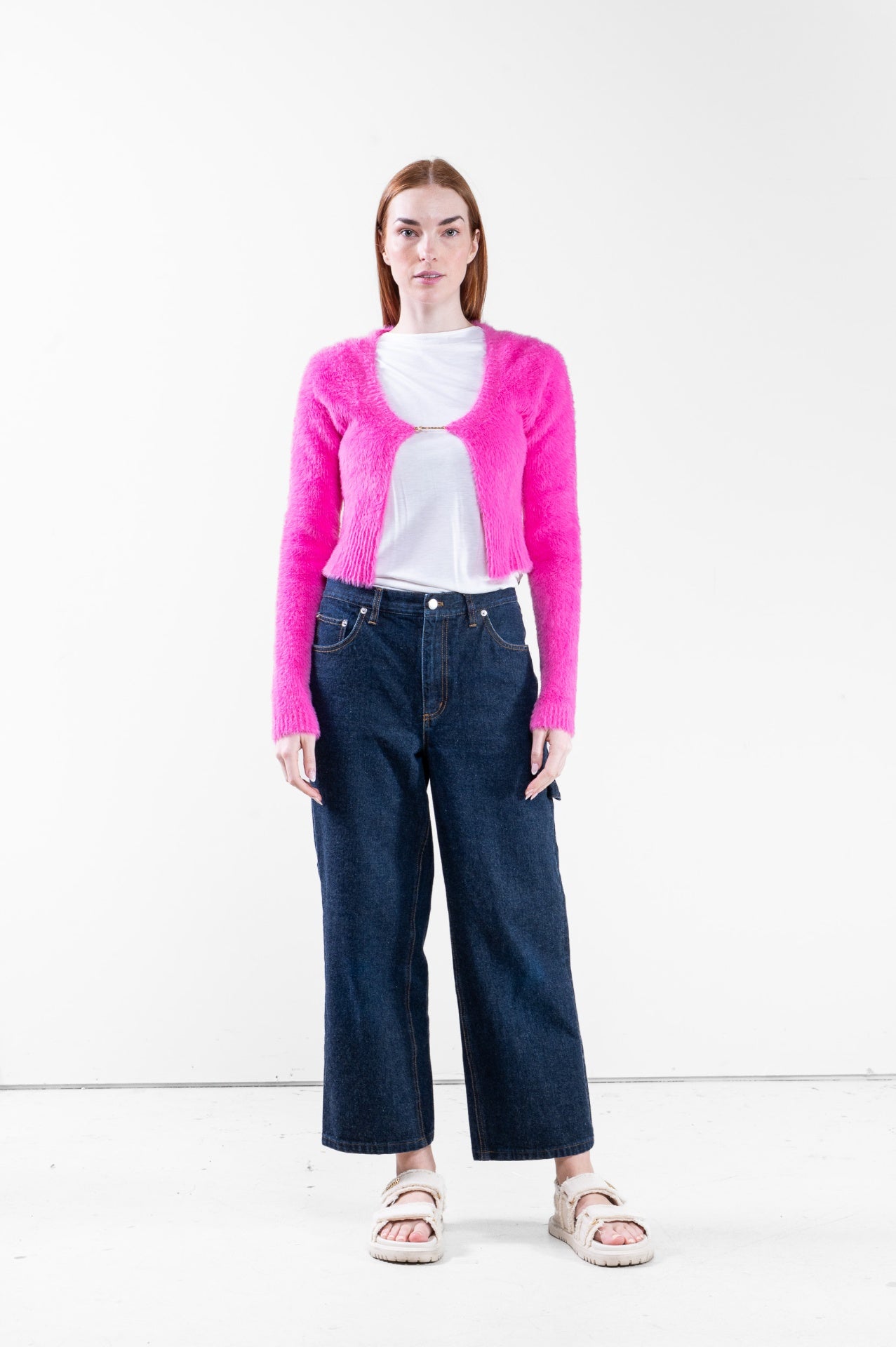 Pink Le Papier 'La Maille Neve Manches Longues' Cardigan