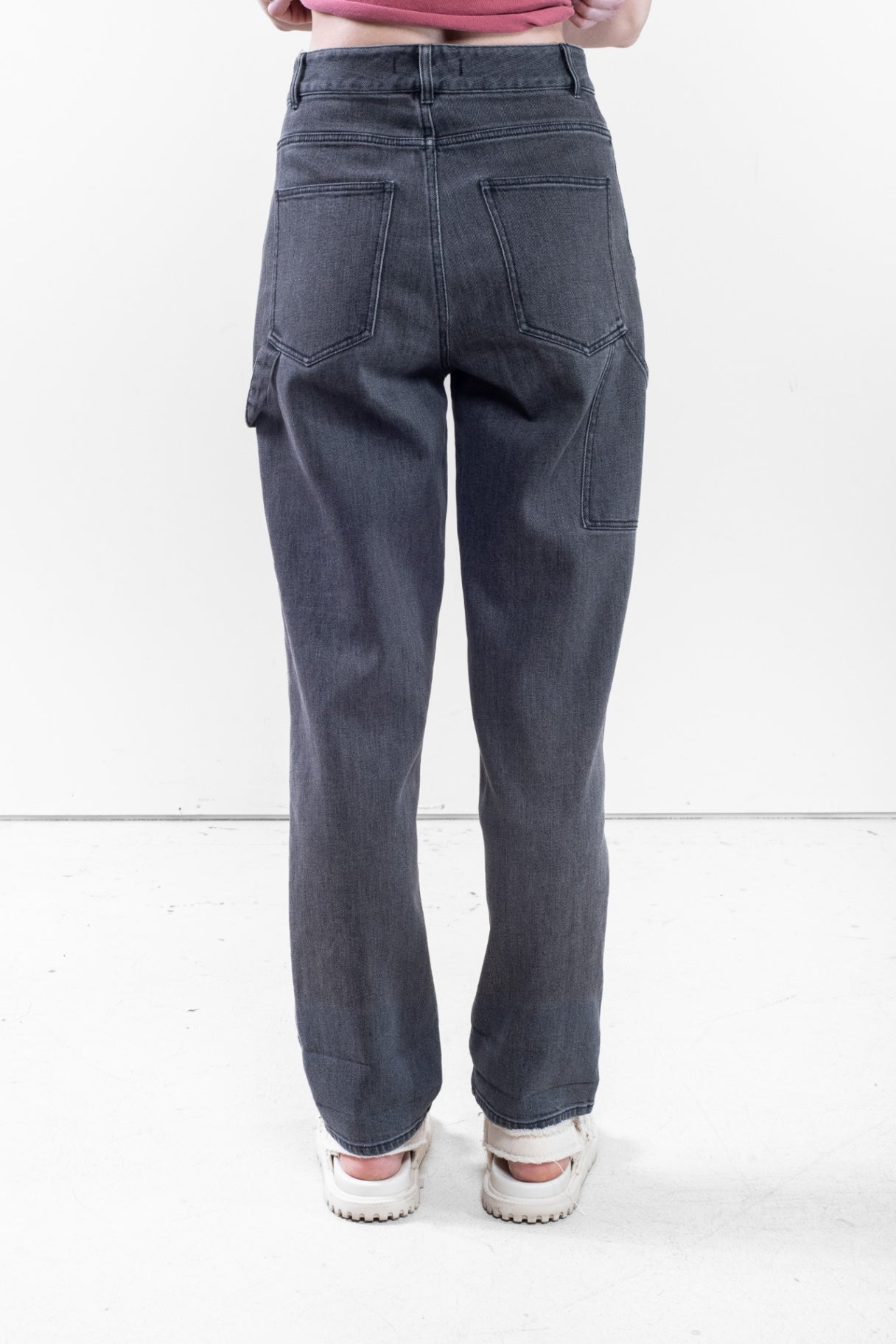 Gray Cargo Denim Pants