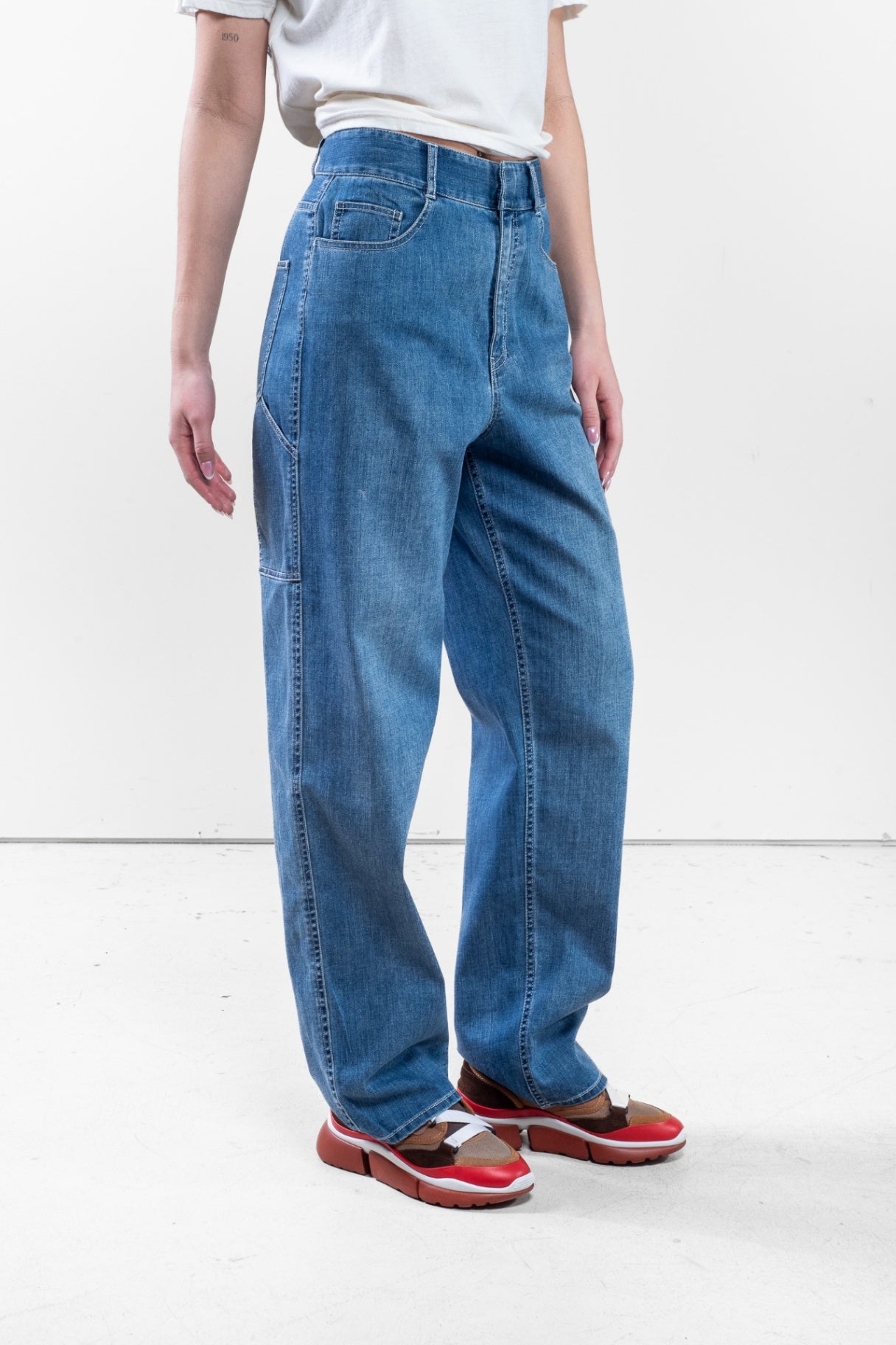 Mid Blue Cargo Denim