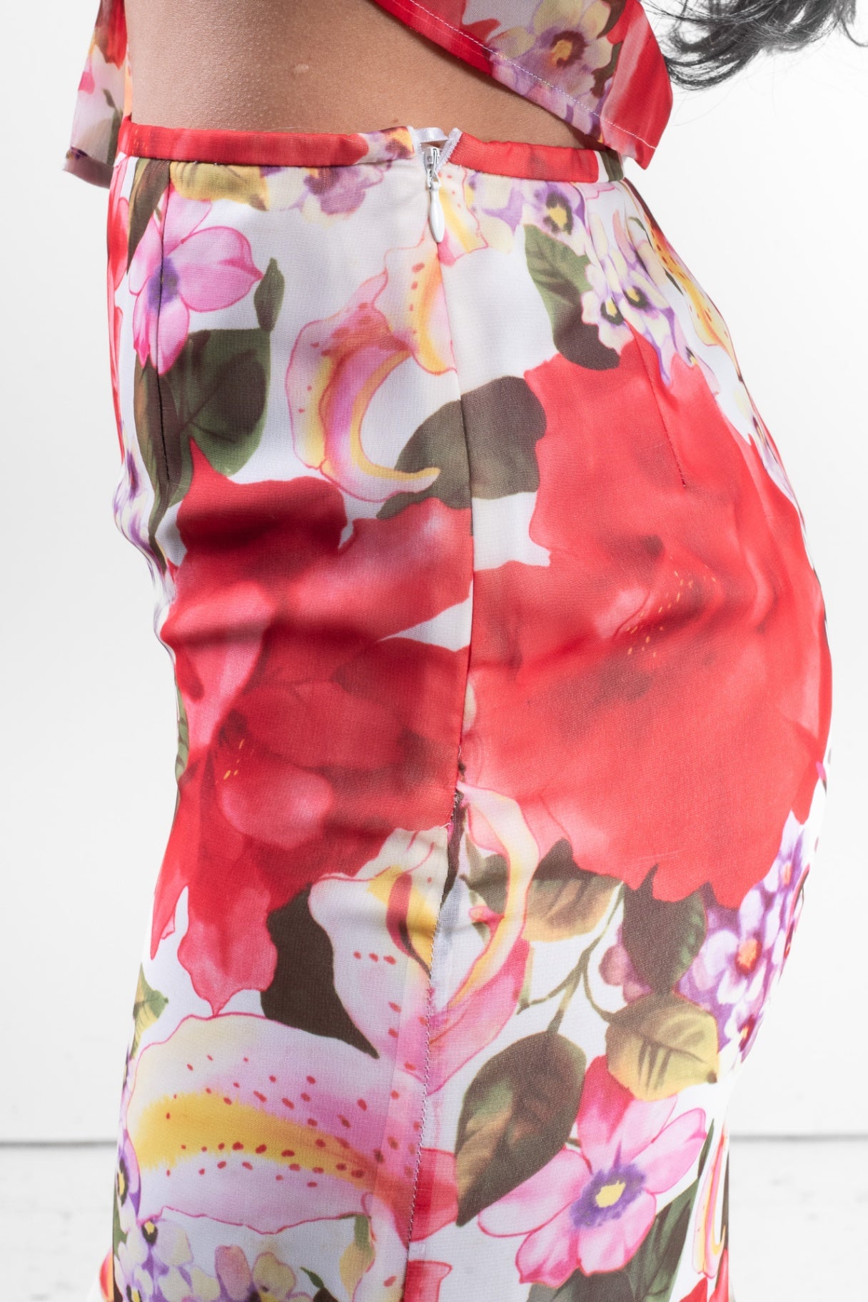 Vintage Floral Print Pearl Button Up Shirt
