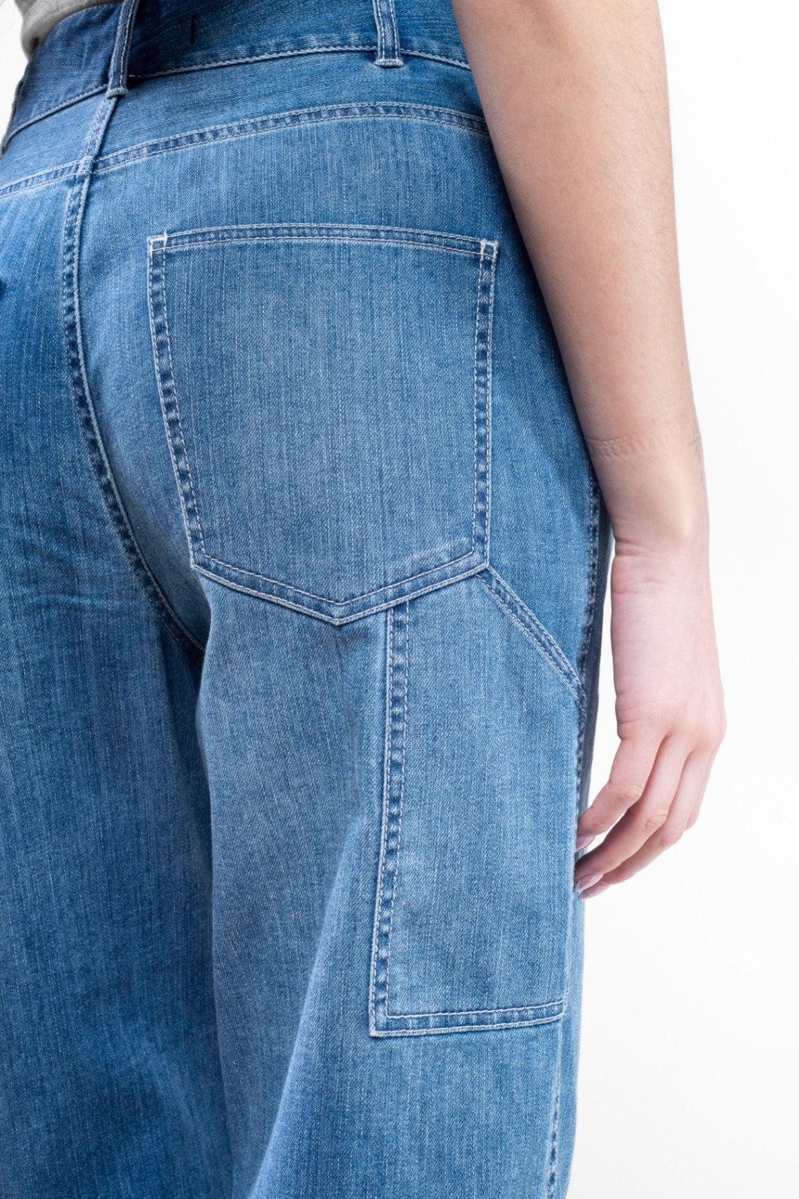Mid Blue Cargo Denim