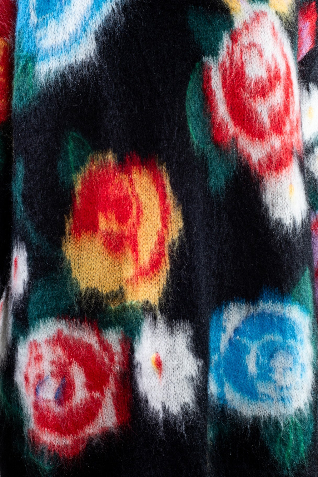 Multicolour Black floral Intarsia-knit Sweater