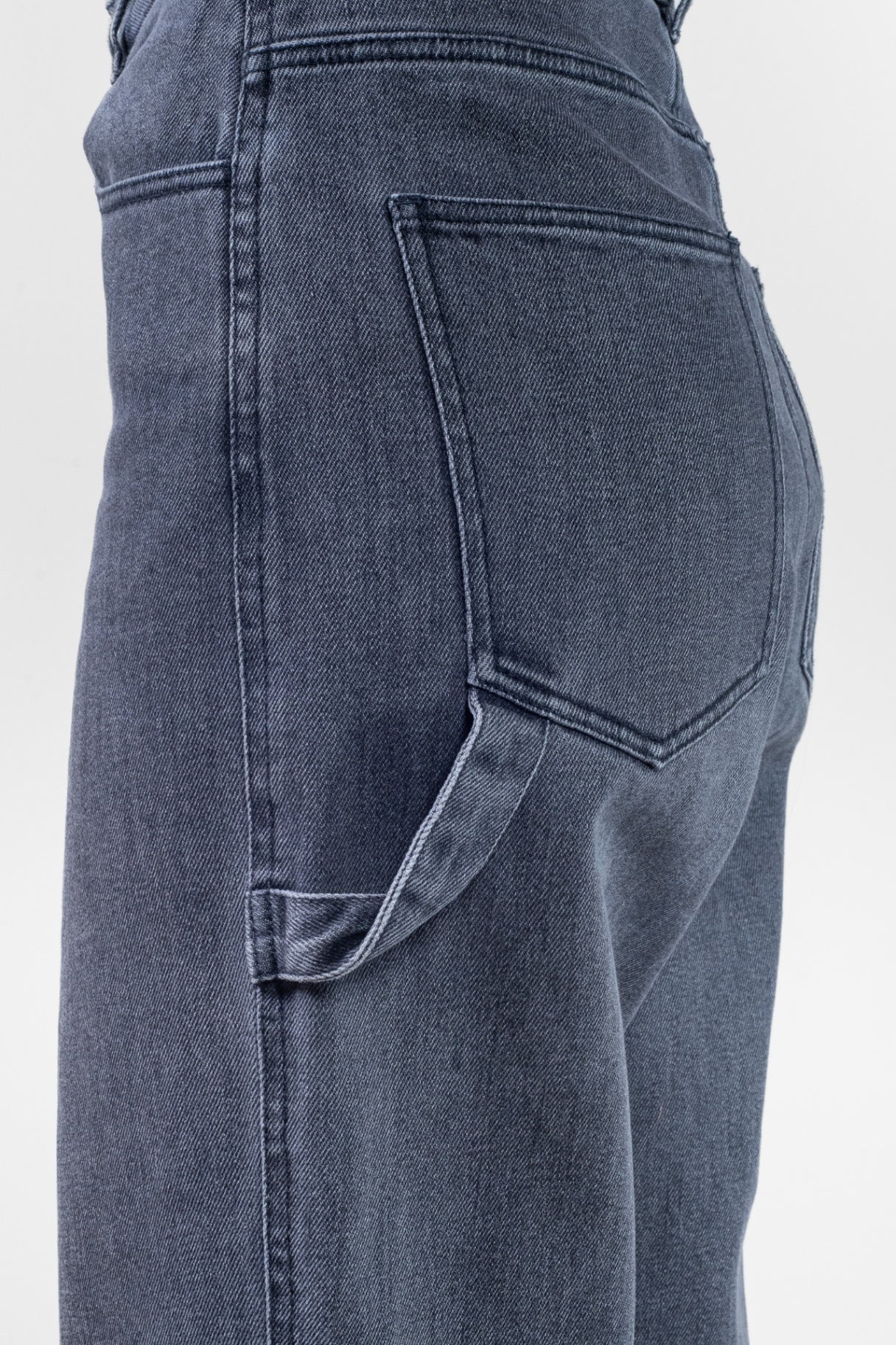 Gray Cargo Denim Pants