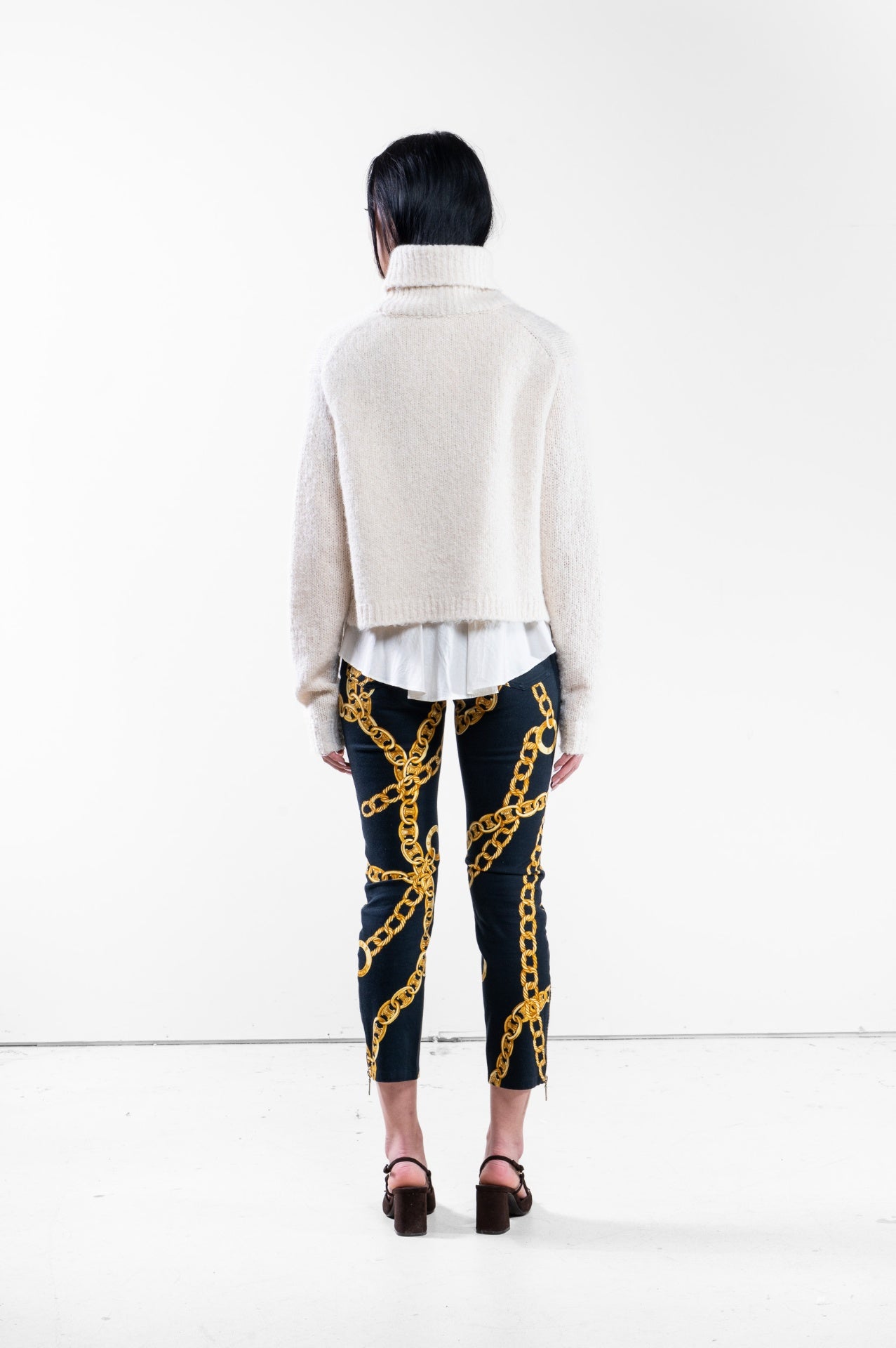 Cream Turtleneck Wool Sweater