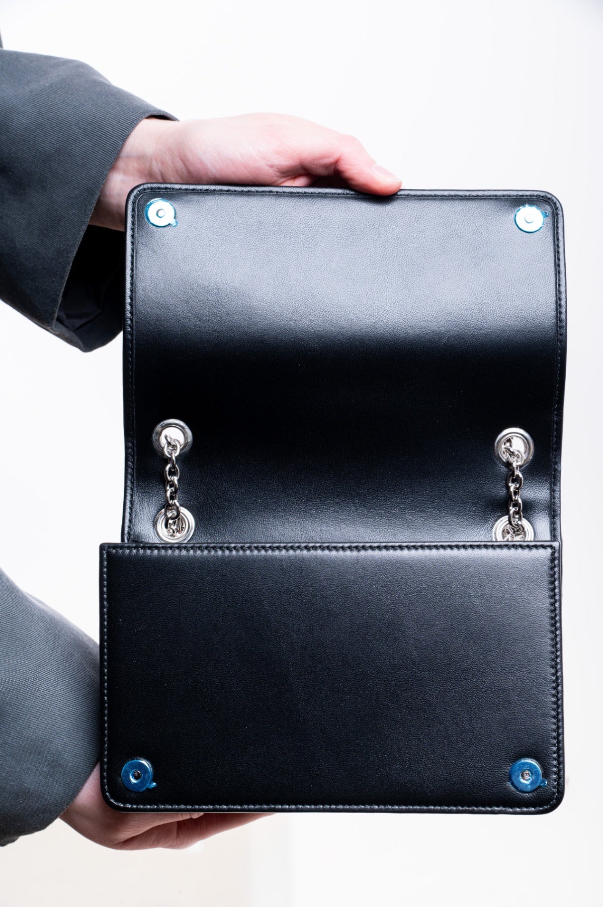 Black Quilted Mini Matelasse Crystal Bag