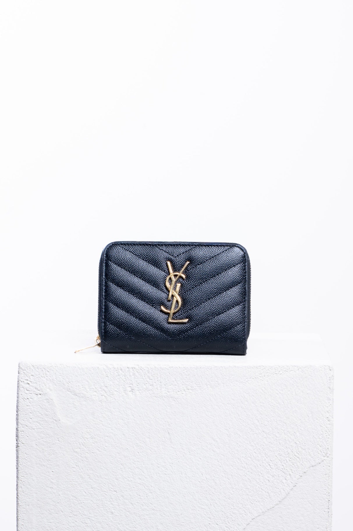 Black Cassandre Compact Zip Wallet