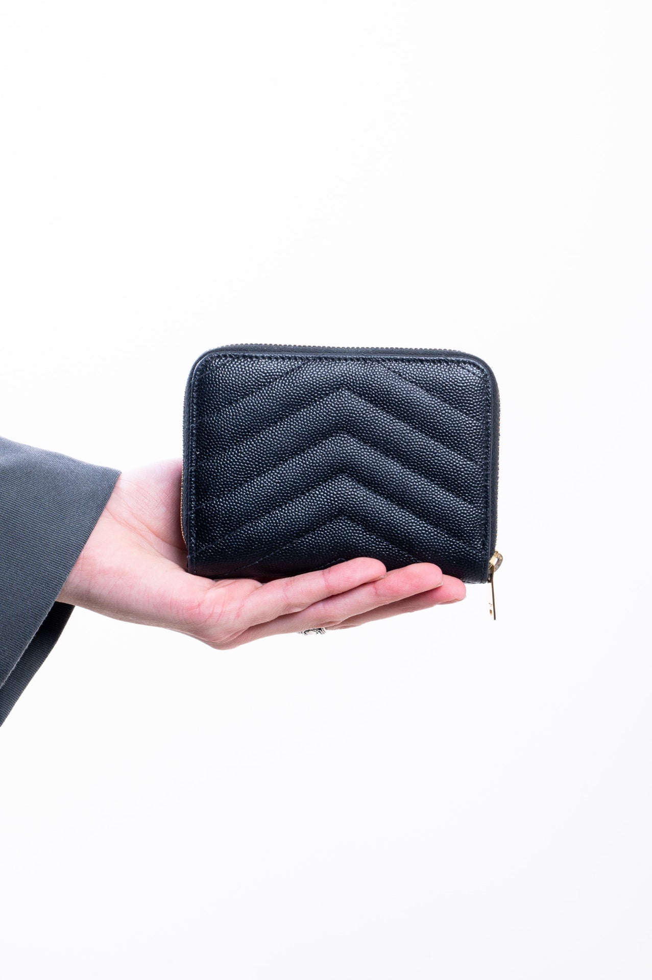 Black Cassandre Compact Zip Wallet