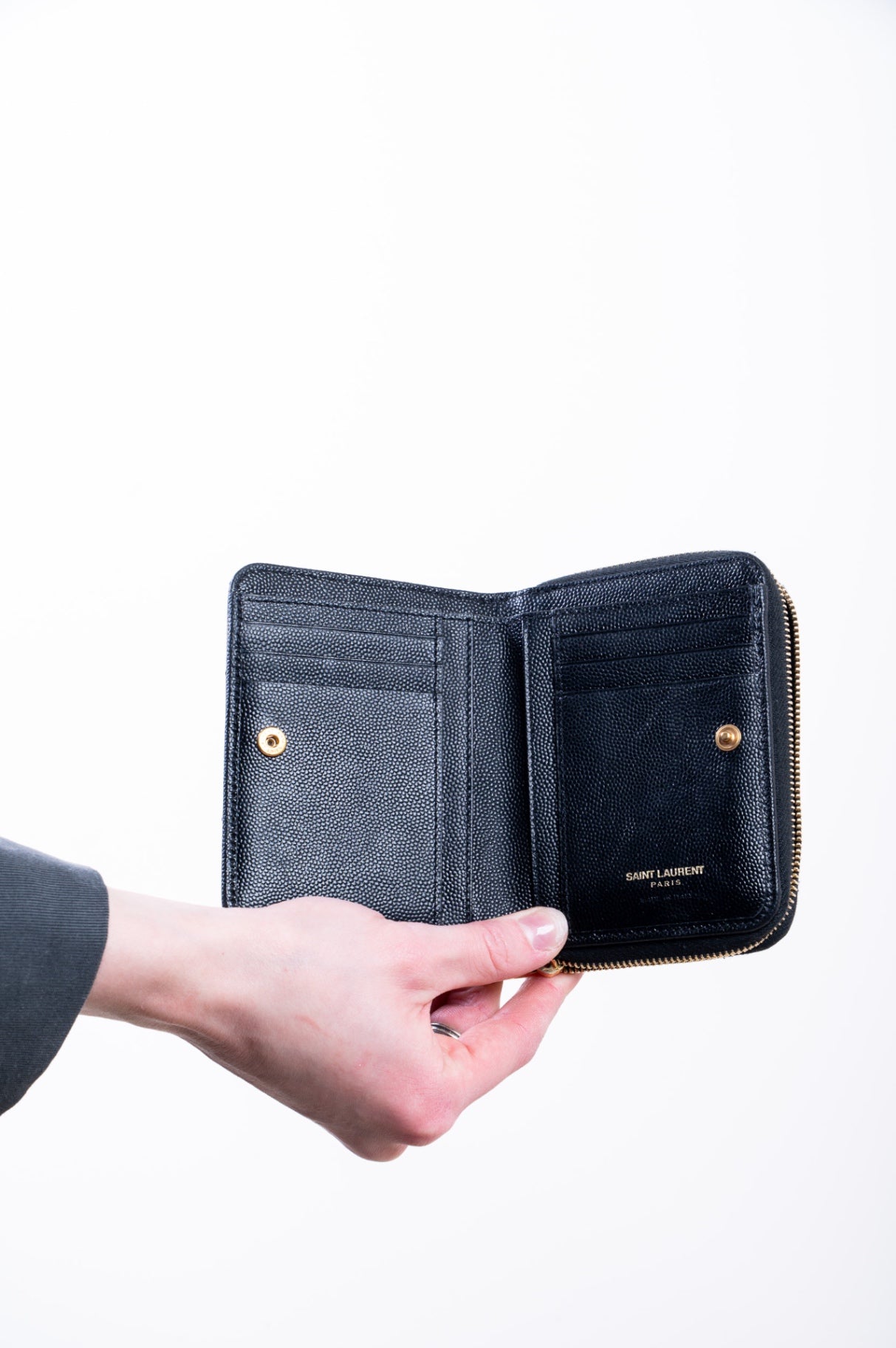 Black Cassandre Compact Zip Wallet