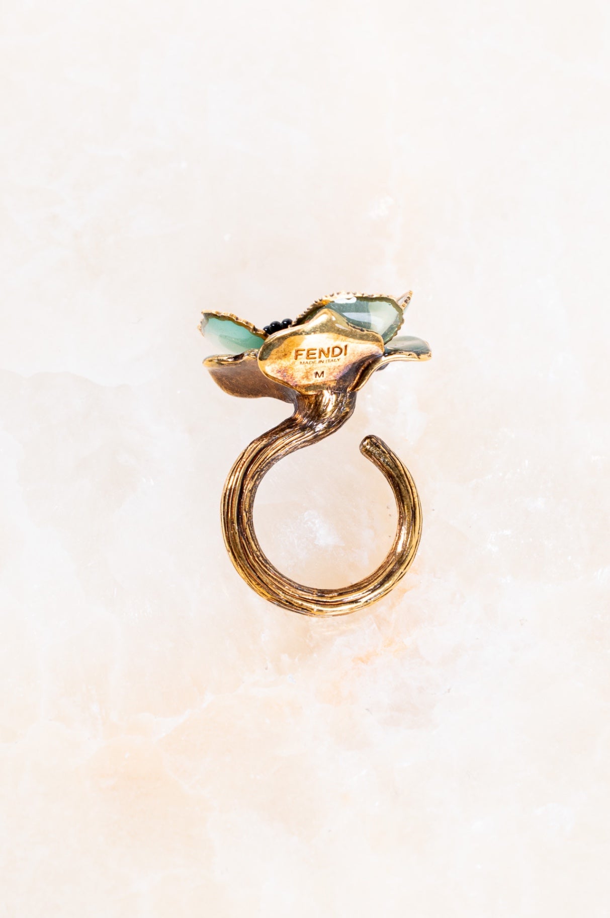Green Resin Flower Ring