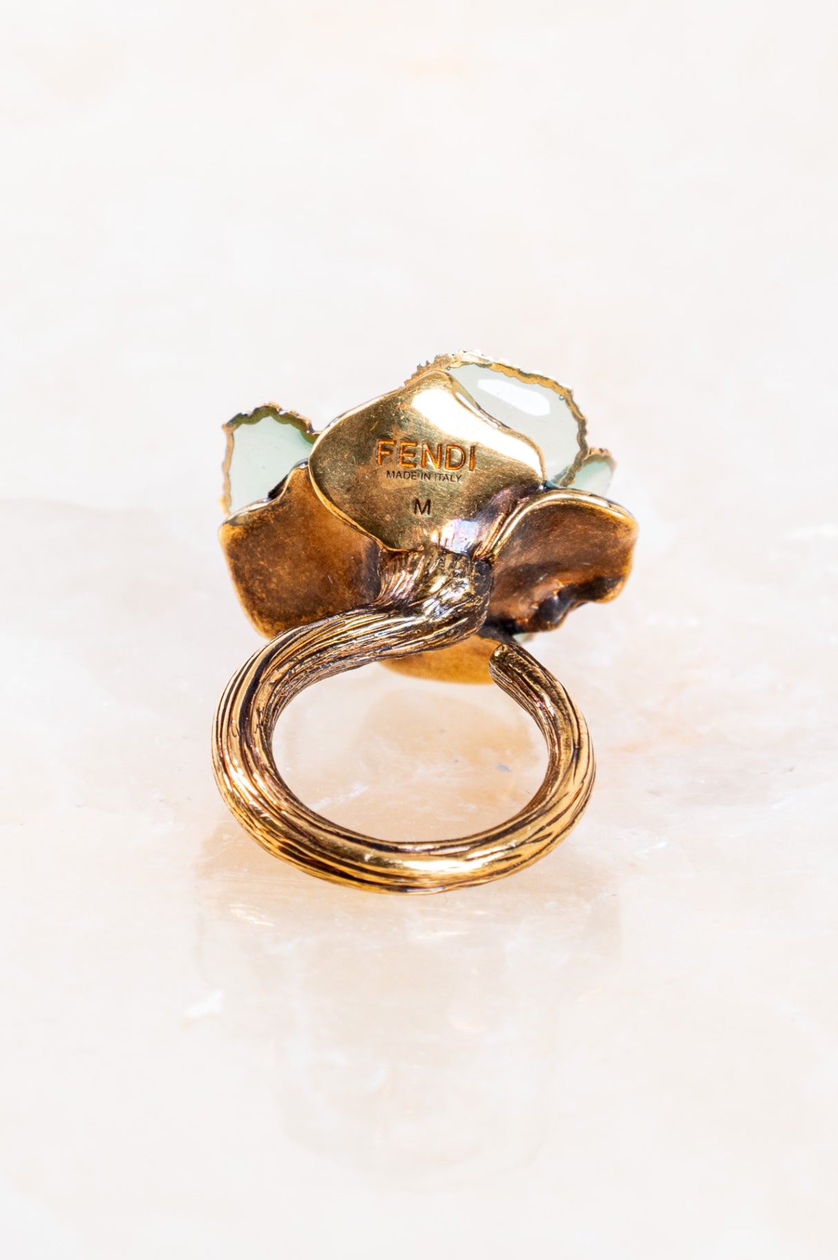 Green Resin Flower Ring