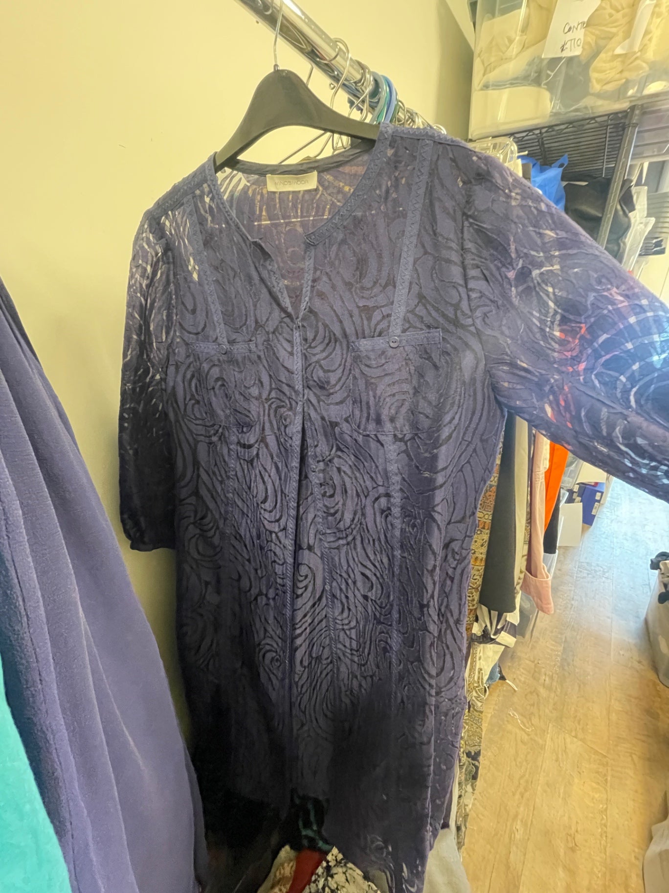 Vintage Purple Lace Button Up
