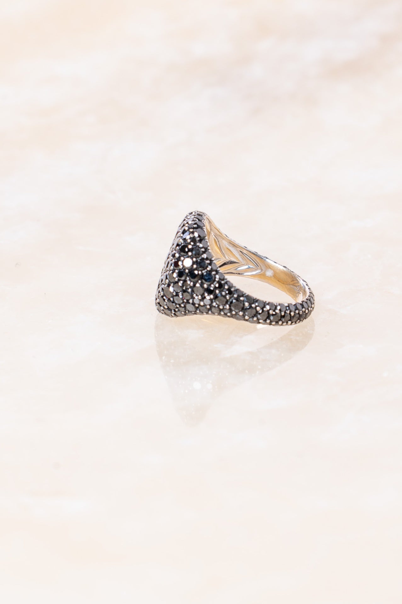 Black Pave Pinky Ring