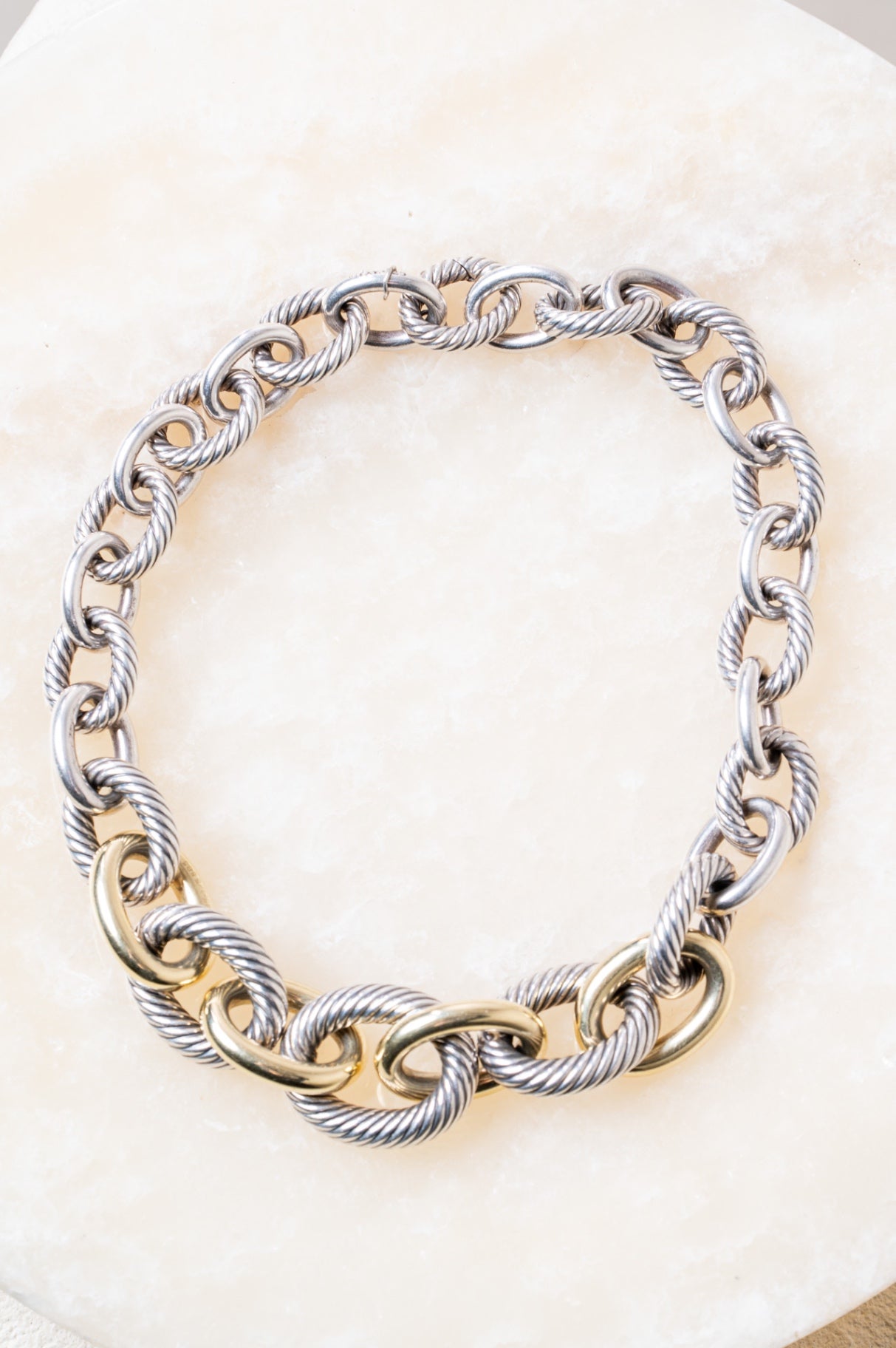 Sterling Silver & Gold Chain Necklace