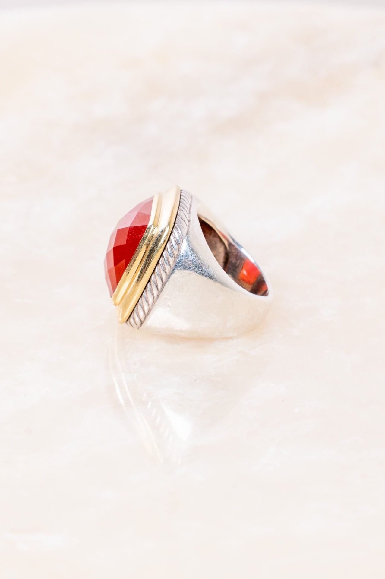 Two-Tone Carnelian Albion Ring