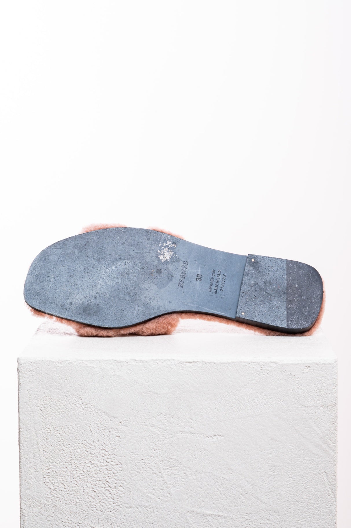 Dusty Rose Shearling Oran Sandal