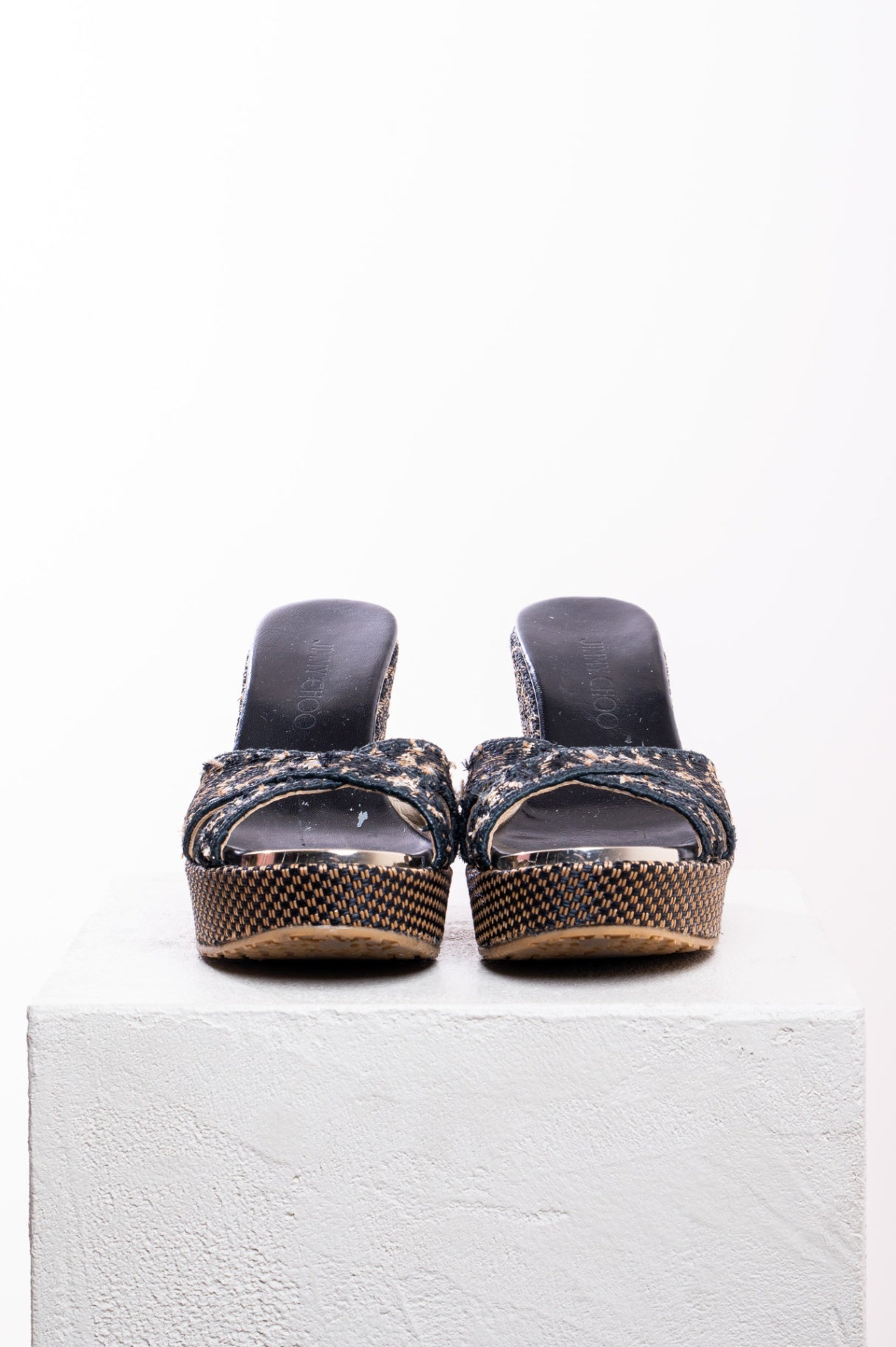 Leopard Wedge High Heel Sandal