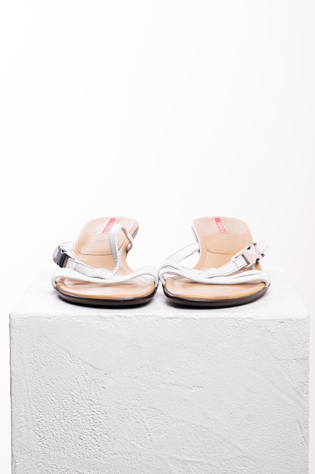 White Strappy Kitten Heel Sandal