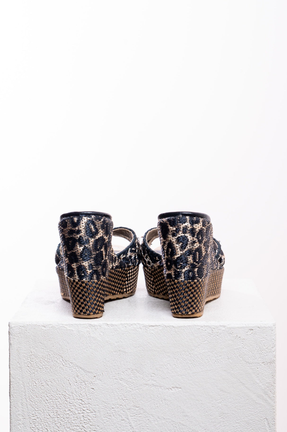 Leopard Wedge High Heel Sandal
