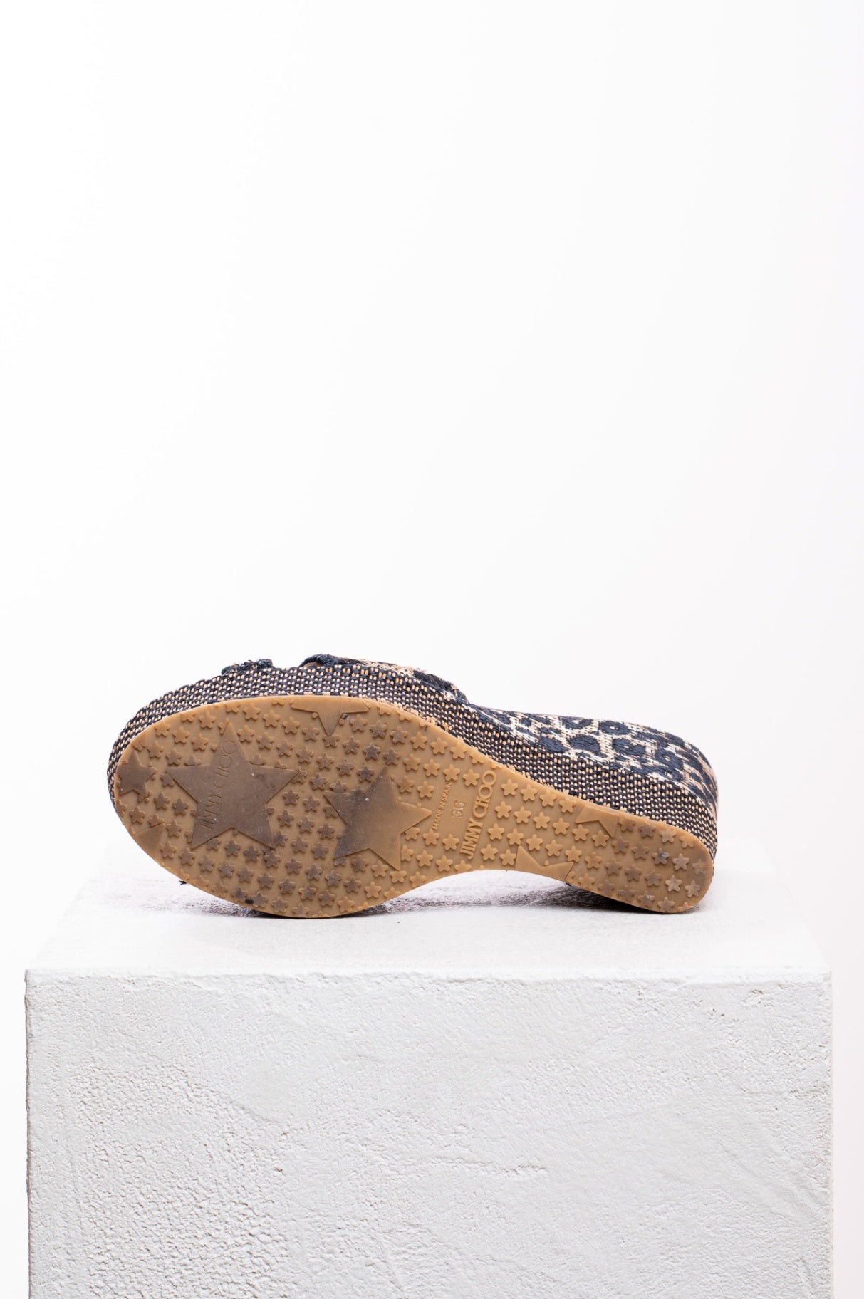 Leopard Wedge High Heel Sandal