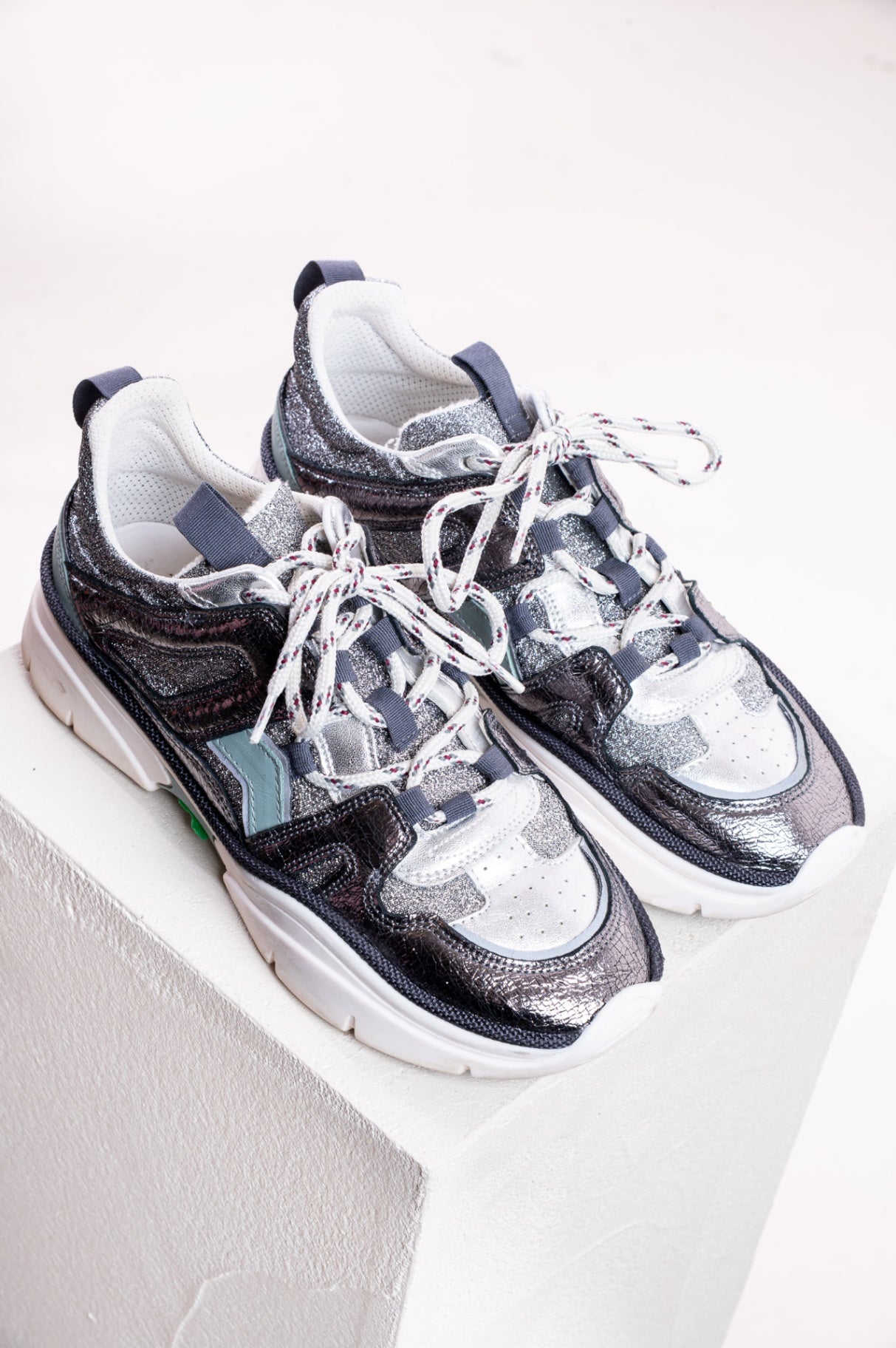Silver Kindsay Leather Sneakers
