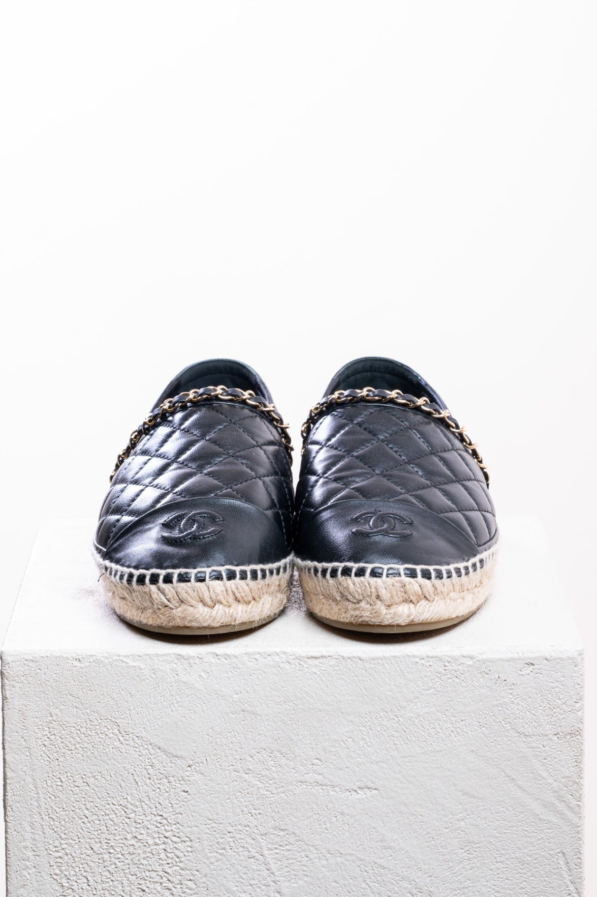 Black Quilted Espadrille