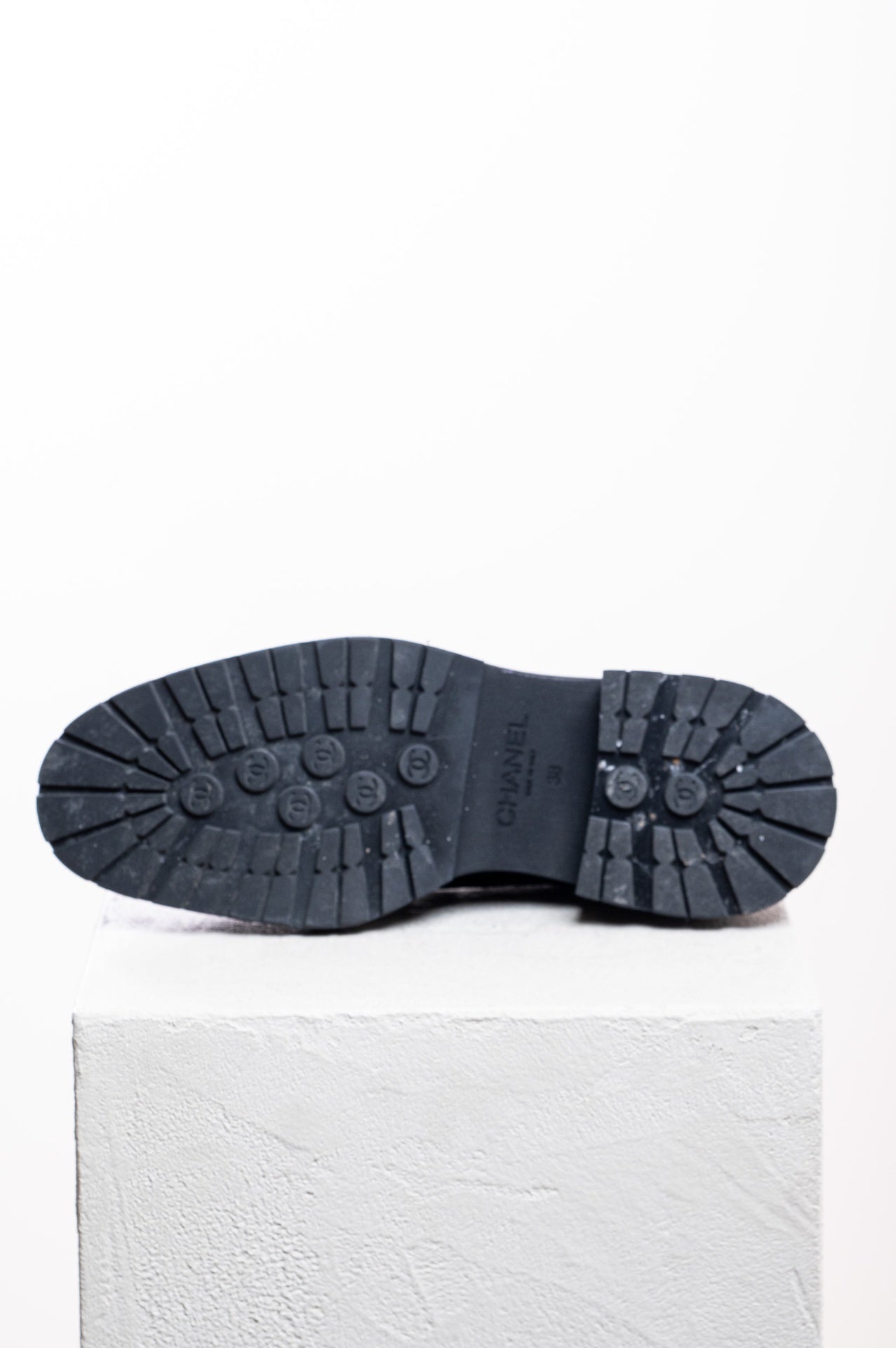 Black Quilted Gold CC Loafer