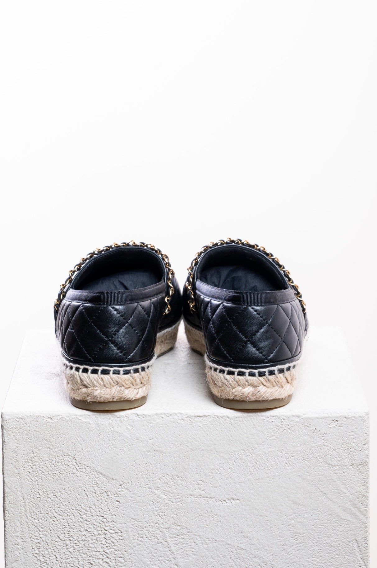 Black Quilted Espadrille