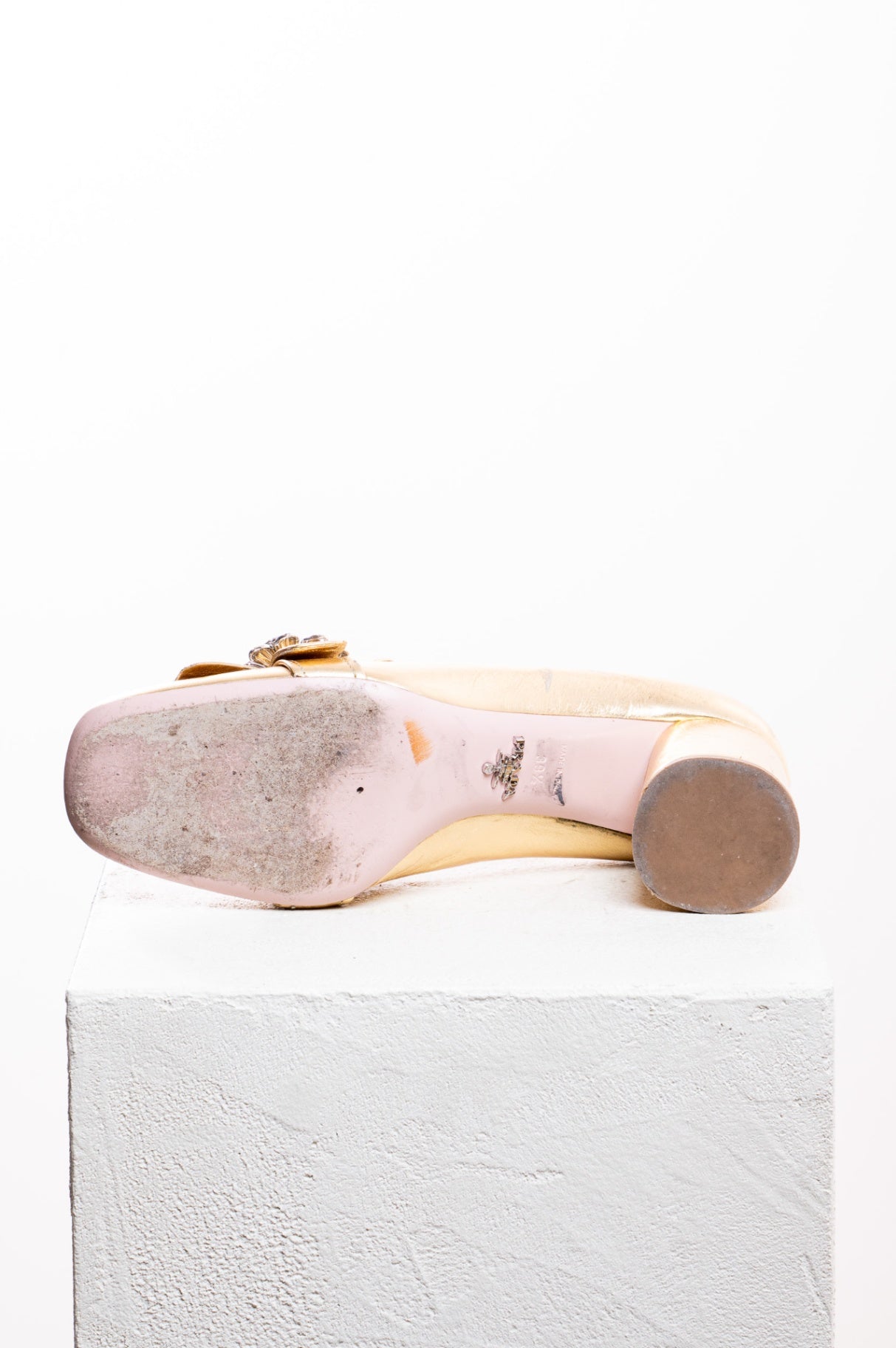 Gold High Heel Loafer