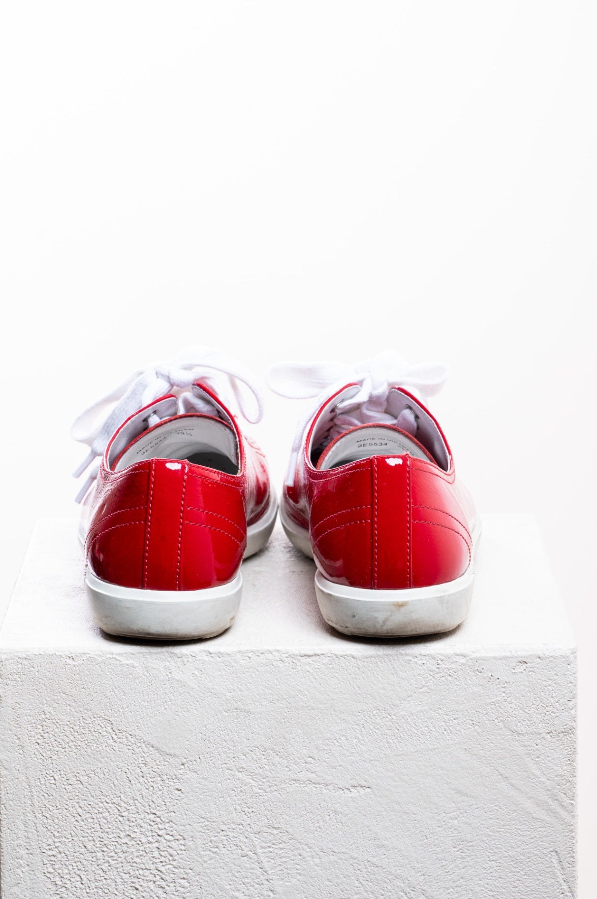 Red Patent Leather Low Top Sneakers