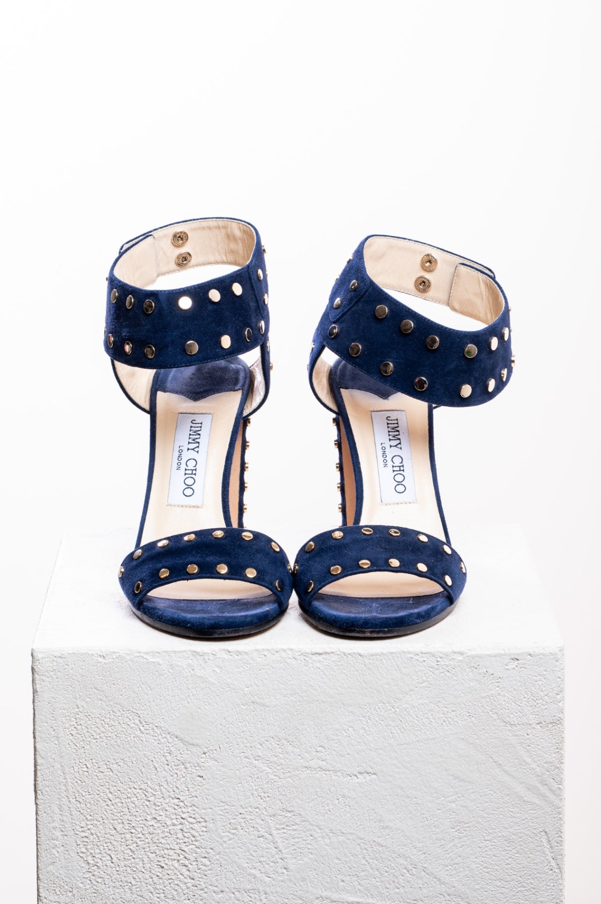 Navy Suede Studded Sandal