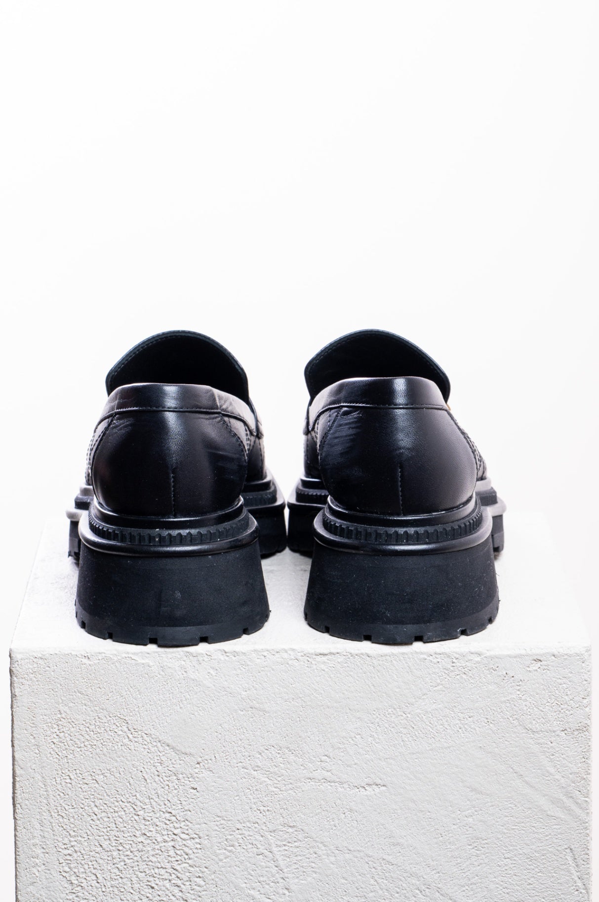 Black Quilted Gold CC Loafer
