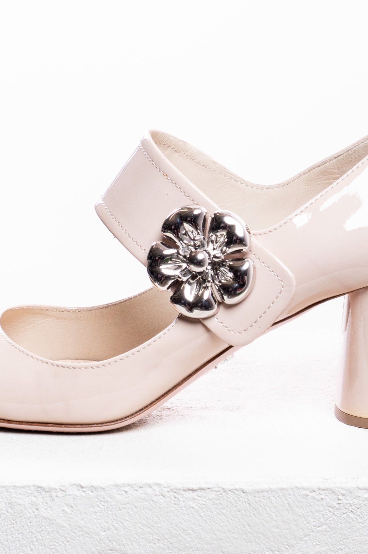 Nude Patent Leather Mary Jane Heels