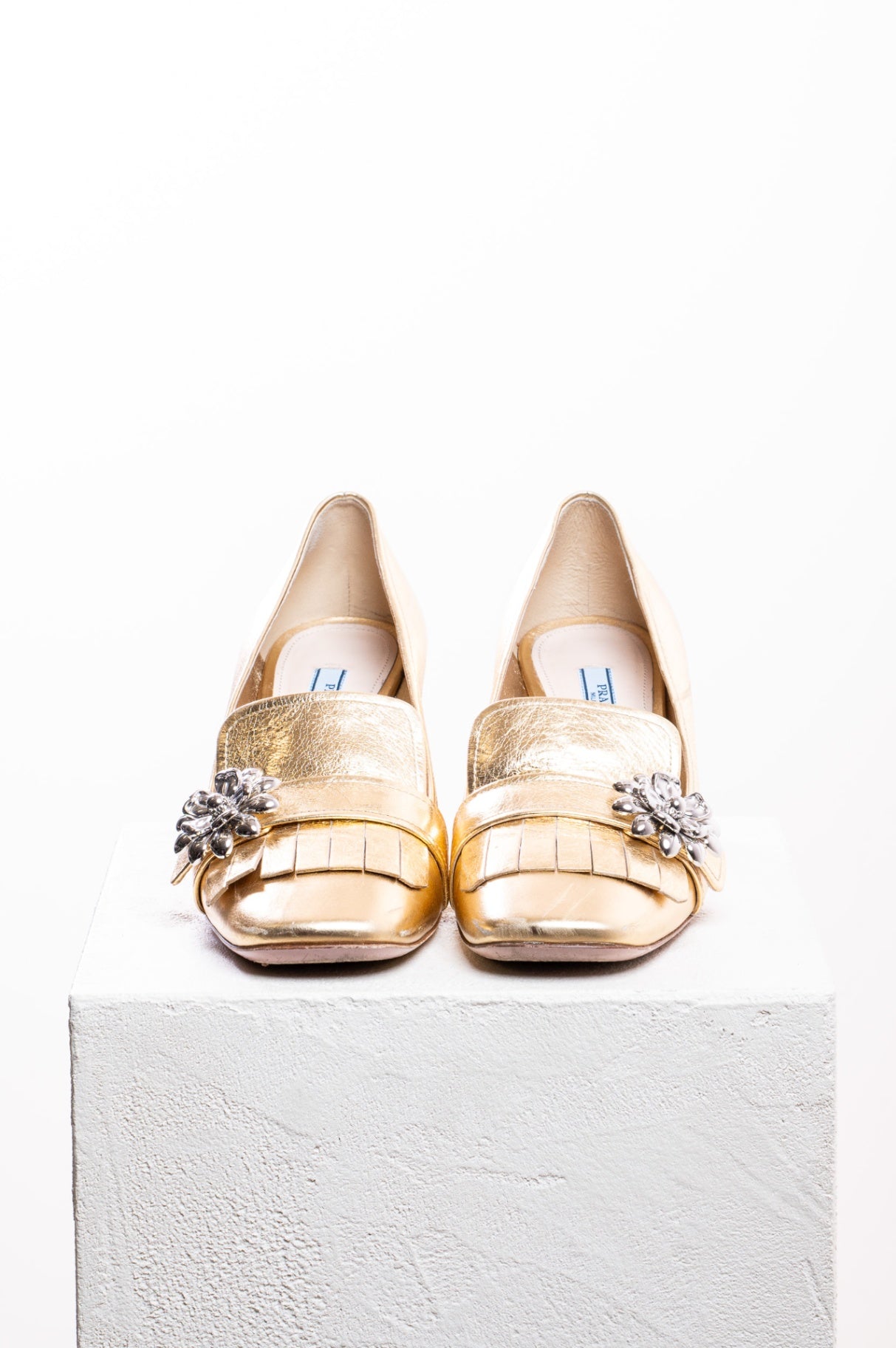 Gold High Heel Loafer