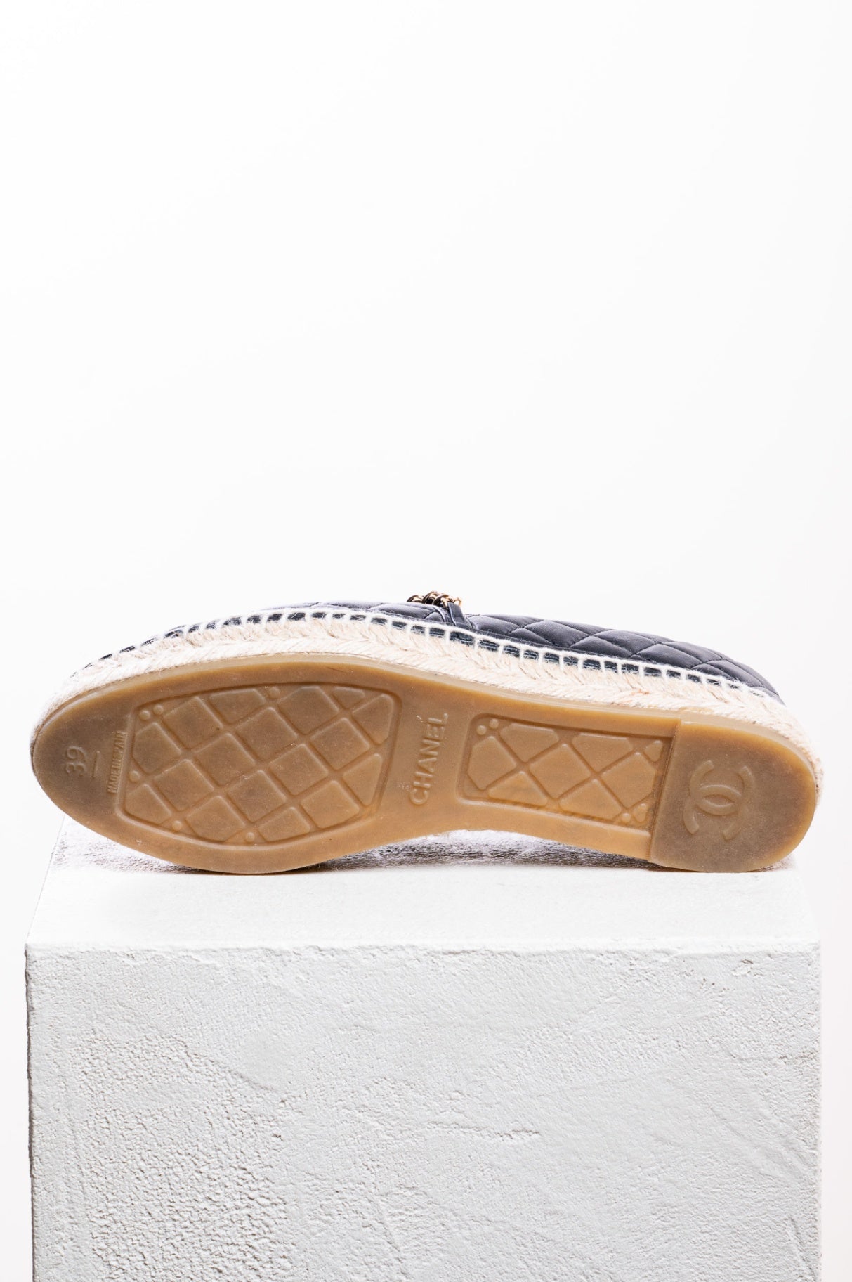 Black Quilted Espadrille