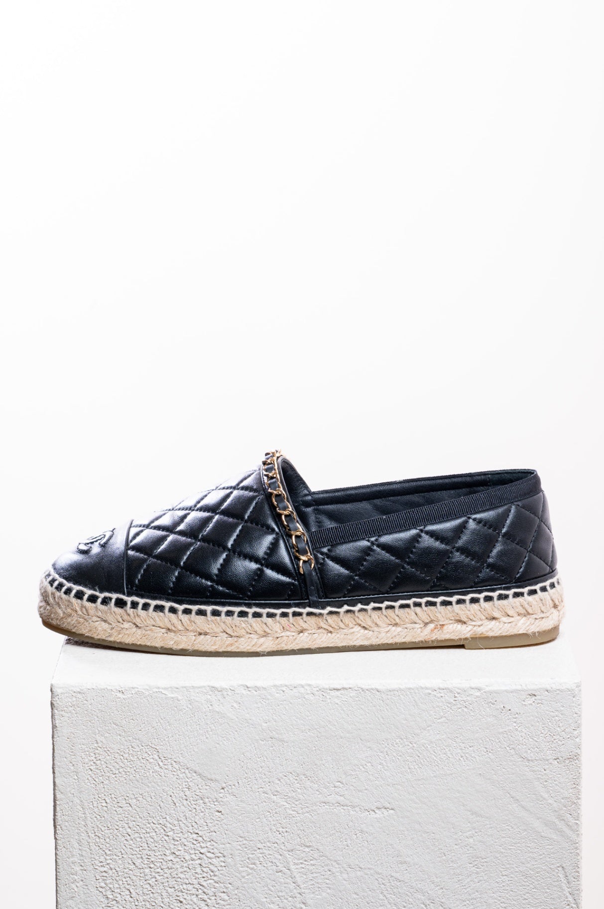 Black Quilted Espadrille