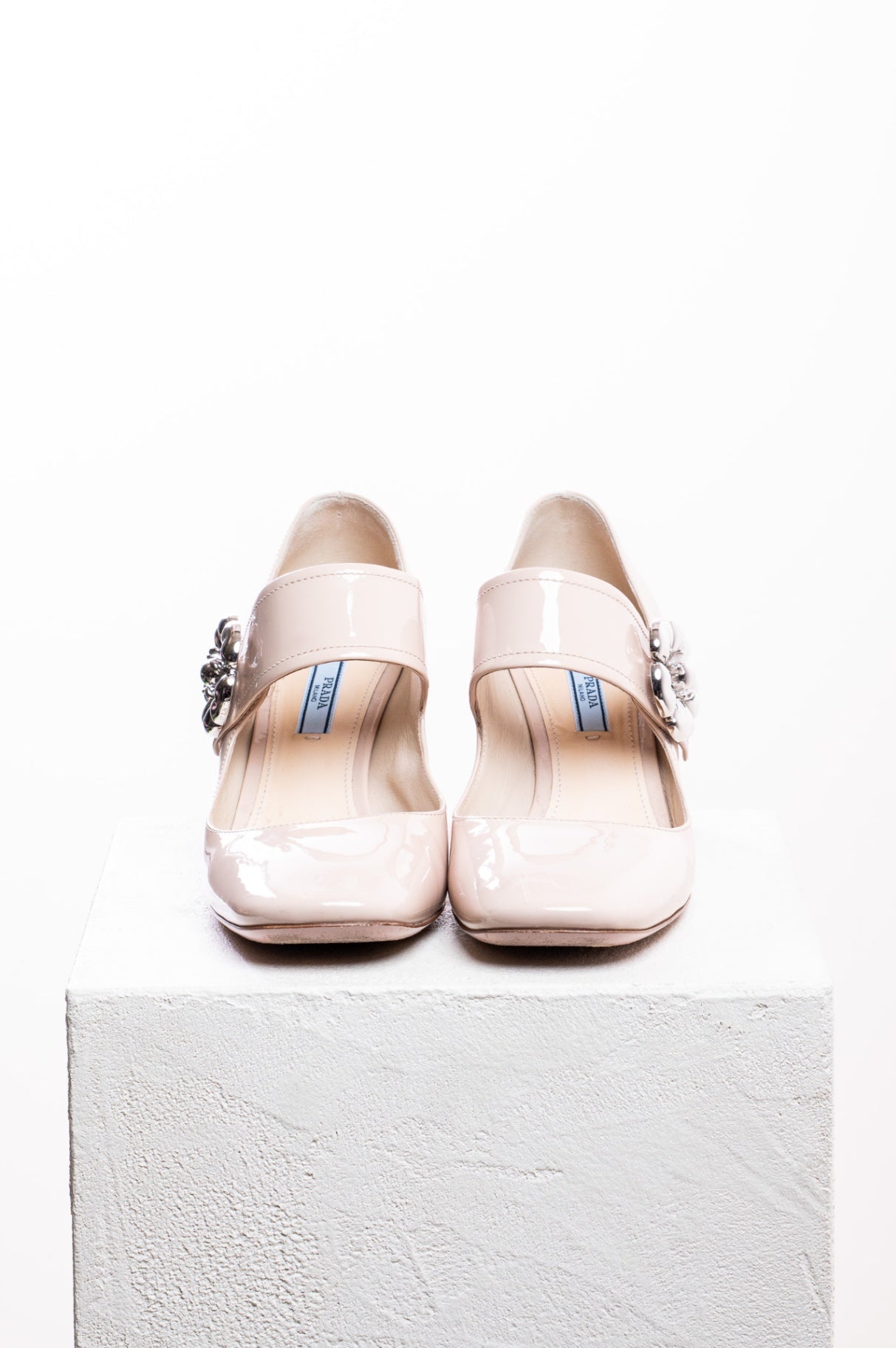 Nude Patent Leather Mary Jane Heels