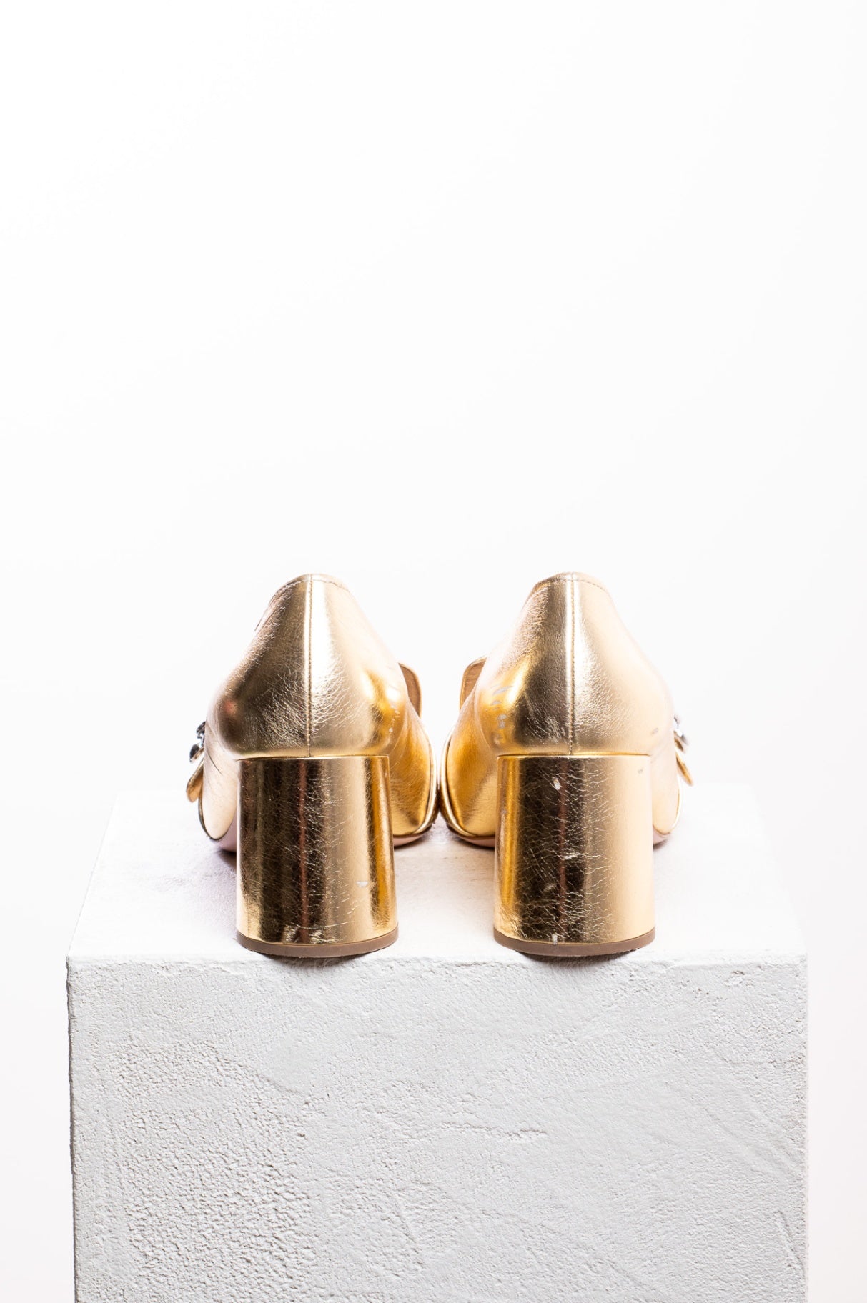 Gold High Heel Loafer