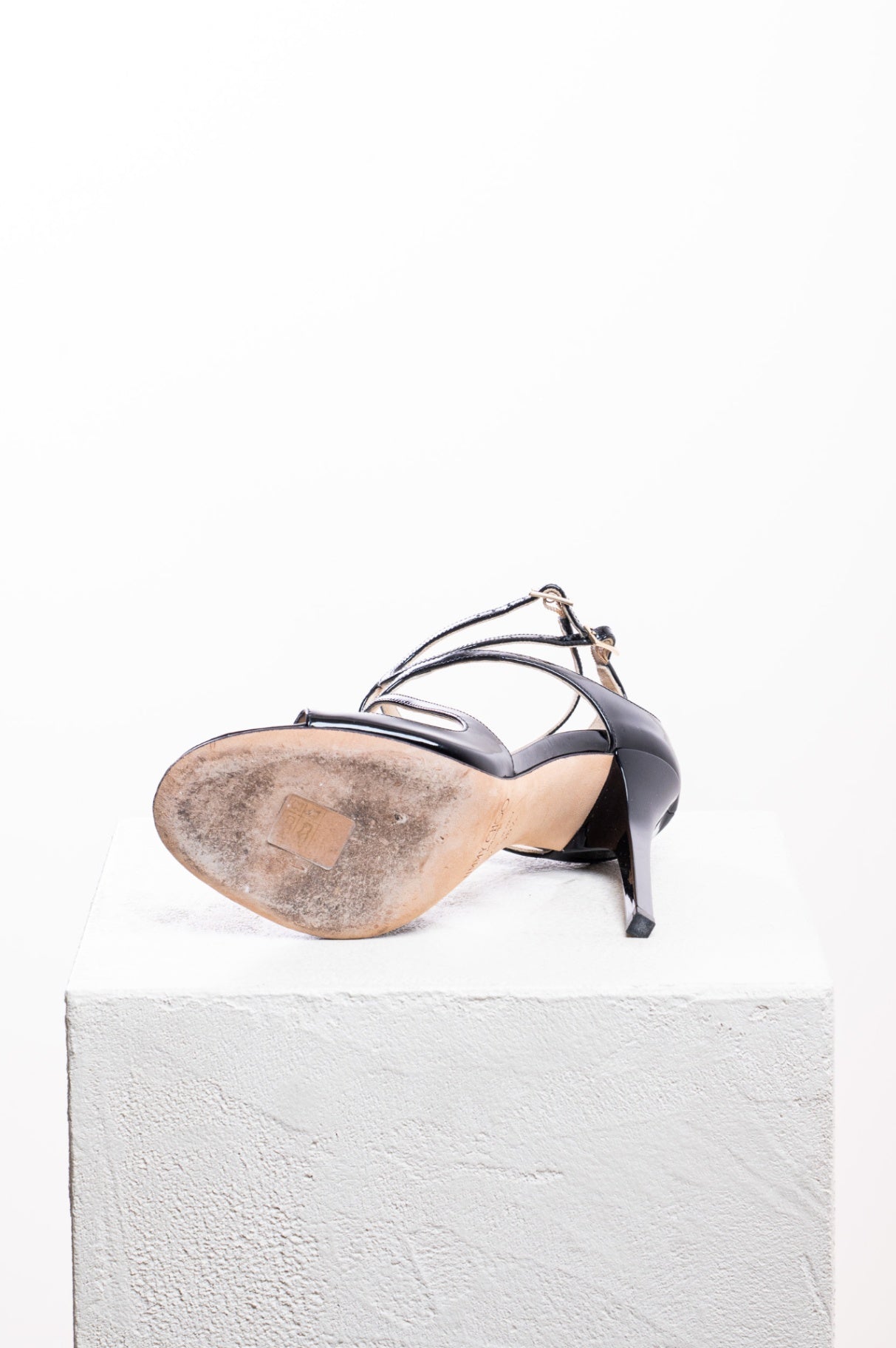 Black Patent Ivette 95 Strappy High Heel